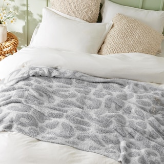 Foto 3 | Manta Bedsure Leopard Supersuave De 130 X 150 Cm, Color Gris - Venta Internacional.
