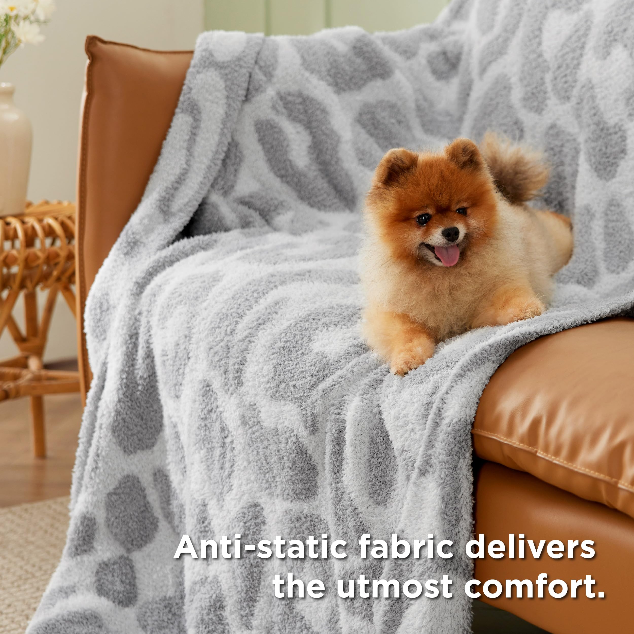 Foto 4 | Manta Bedsure Leopard Supersuave De 130 X 150 Cm, Color Gris - Venta Internacional.