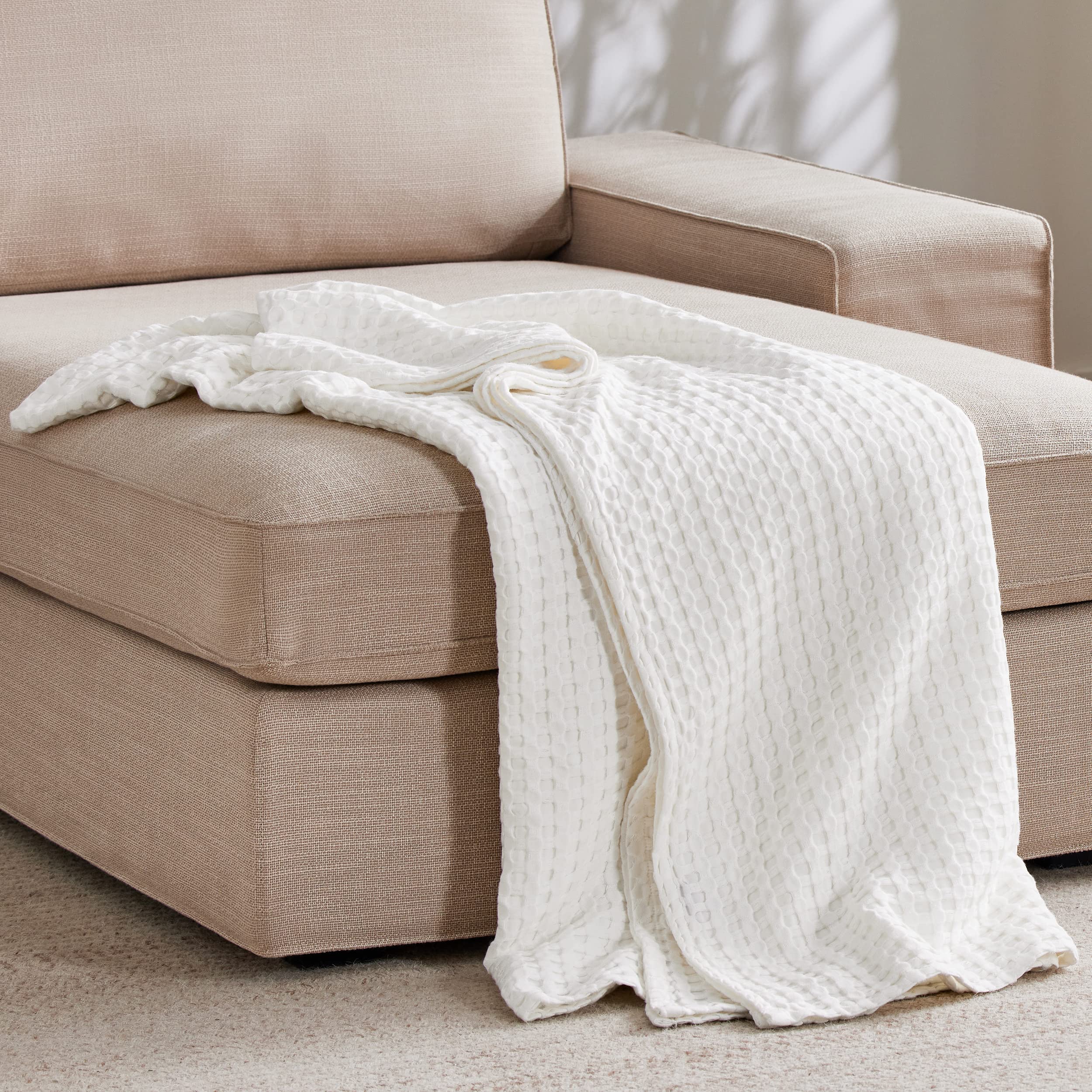 Foto 7 pulgar | Manta De Cama Refrescante De Algodón Con Tejido De Gofres, Color Verde - Venta Internacional.
