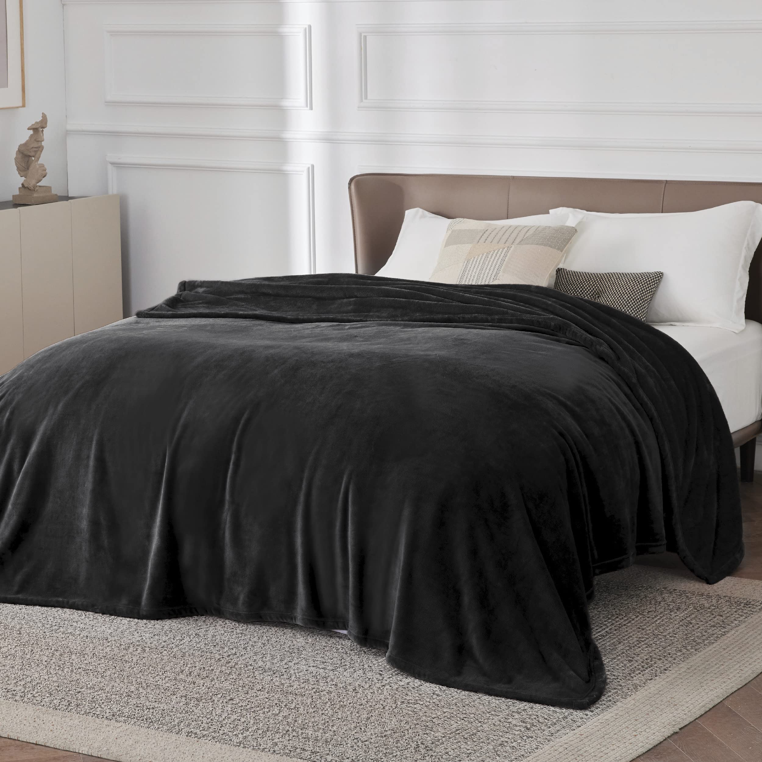 Foto 3 pulgar | Manta Bedsure Fleece California King Size, Franela Negra - Venta Internacional.