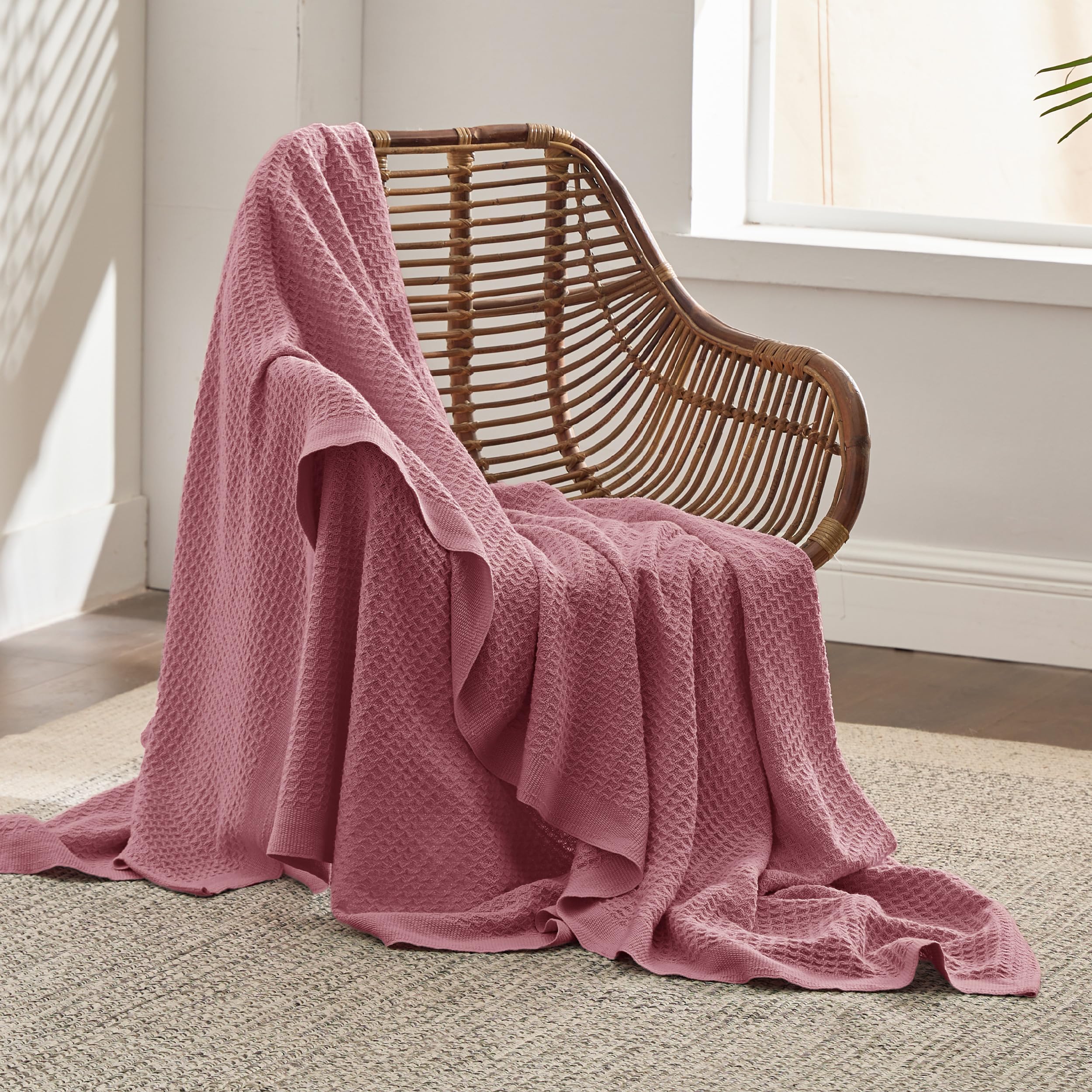 Foto 4 pulgar | Manta Para Cama, 100% Algodón, Doble, Tamaño Xl, Tejido Gofrado - Venta Internacional.