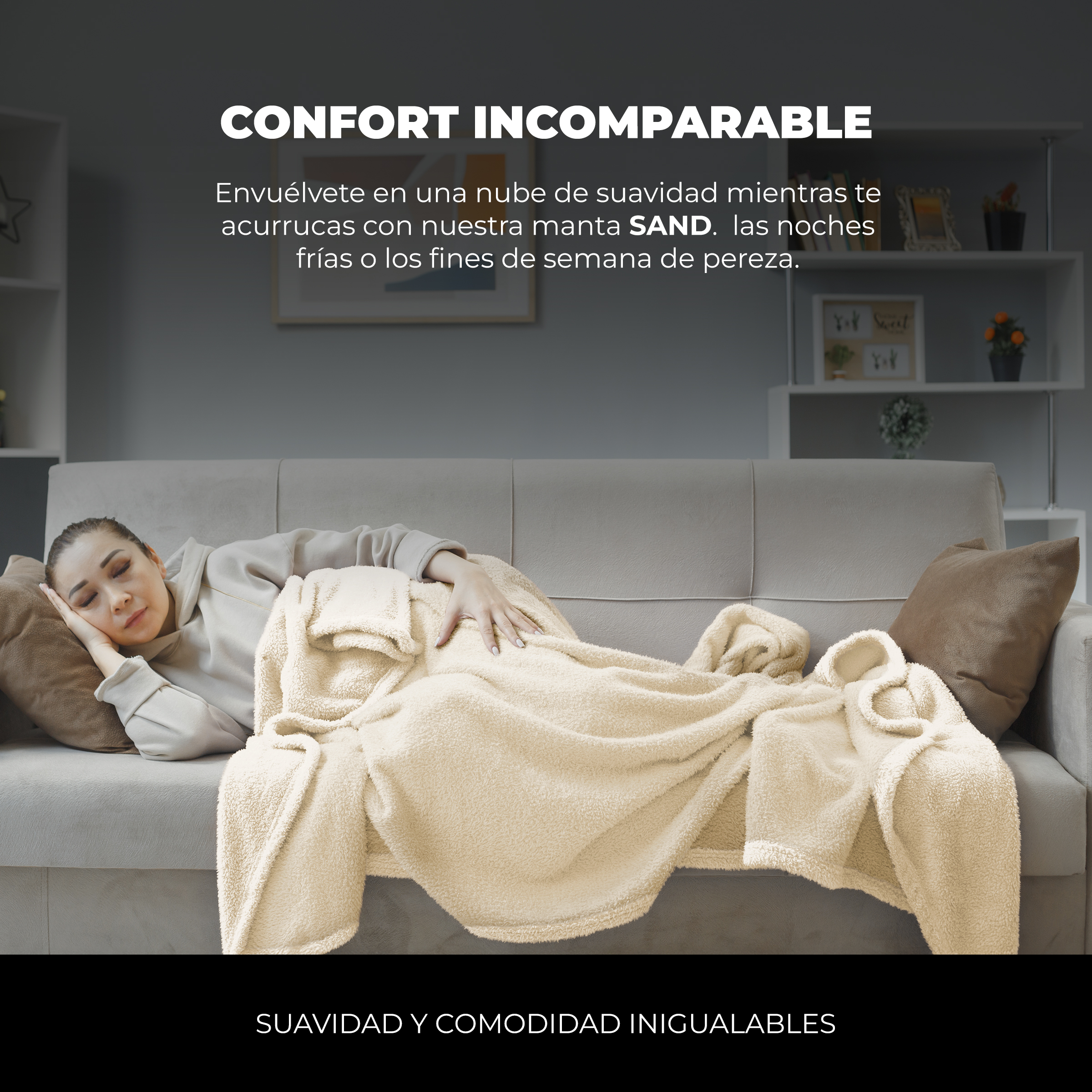 Foto 3 | Cobertor Cobija Sand Yellow Mellow King Size Suave con Relieve Ligera Tamaño 230x200 cm Crema