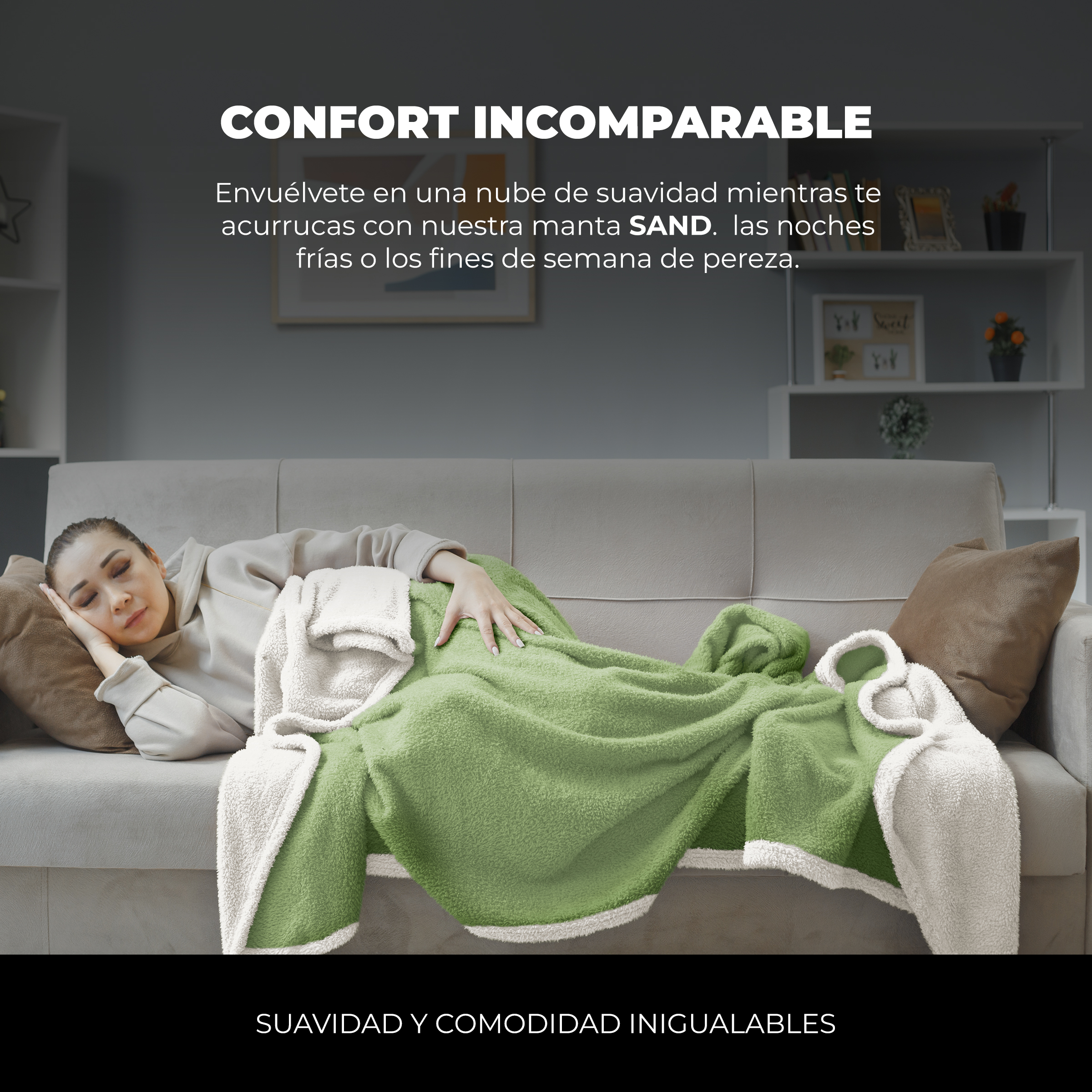 Foto 4 pulgar | Cobertor Cobija Sand Yellow Mellow King Size Suave con Relieve Ligera Tamaño 230x200 cm Verde