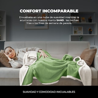 Foto 3 | Cobertor Cobija Sand Yellow Mellow King Size Suave con Relieve Ligera Tamaño 230x200 cm Verde