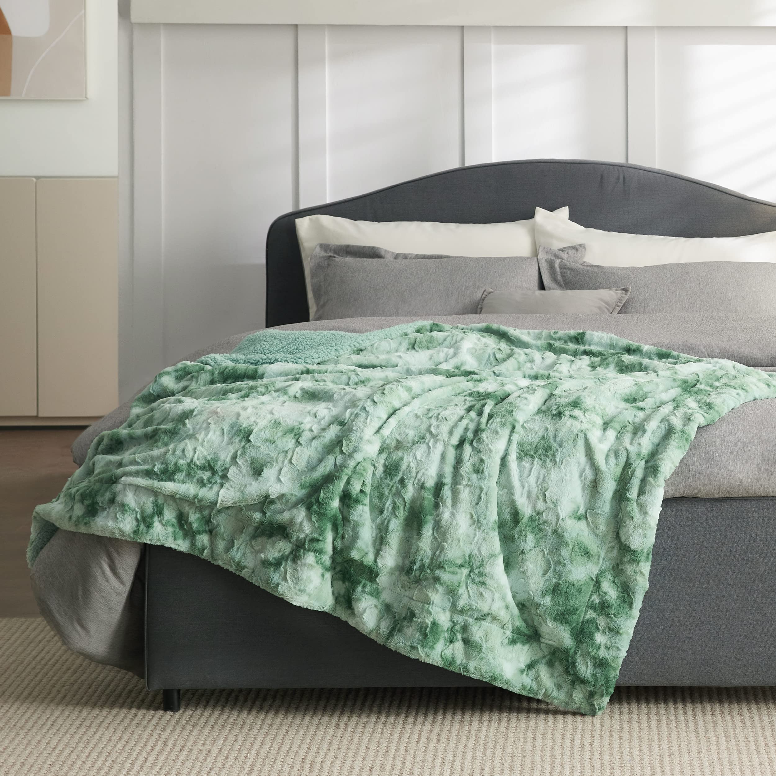 Foto 3 pulgar | Manta Bedsure Sherpa Verde- Venta Internacional
