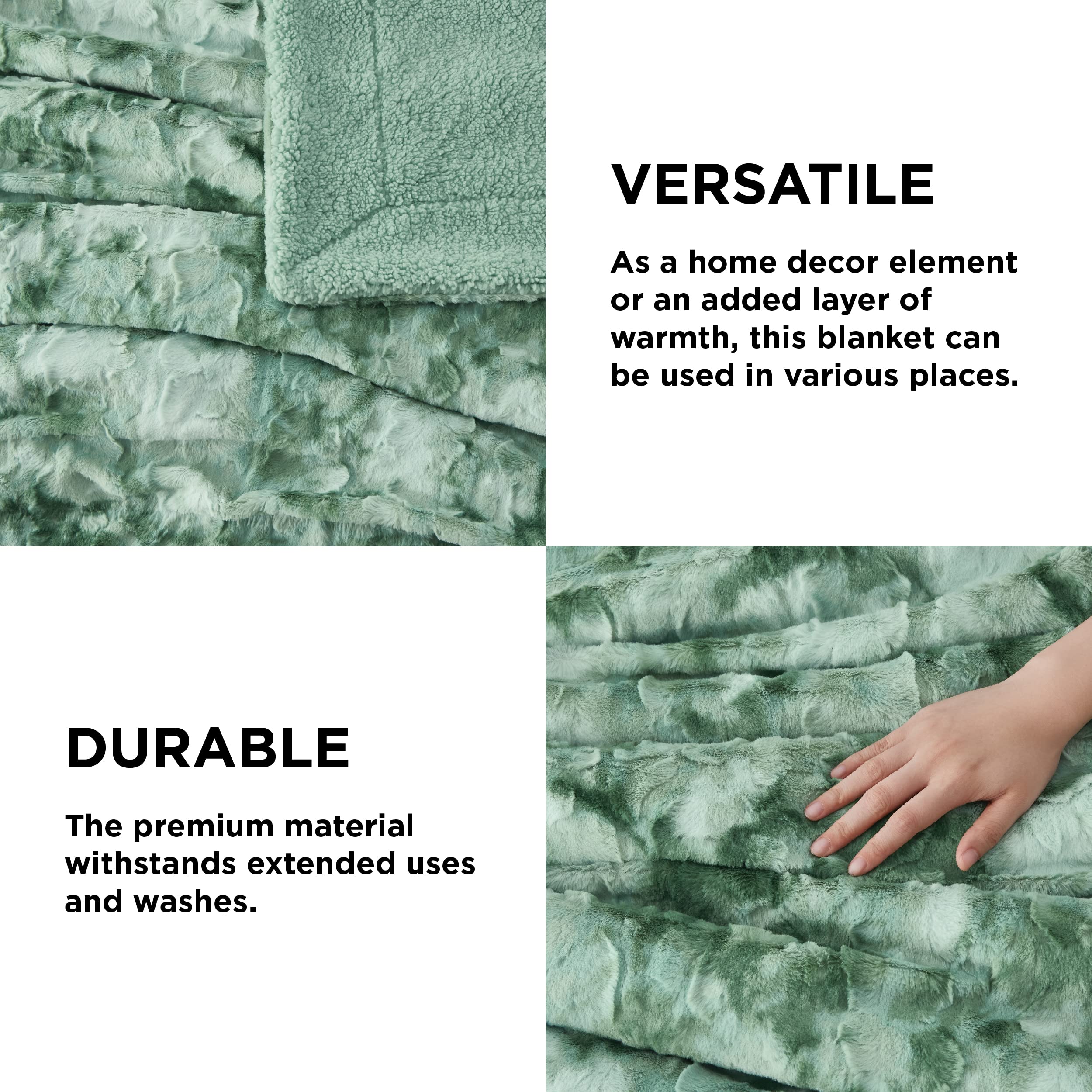 Foto 5 pulgar | Manta Bedsure Sherpa Verde- Venta Internacional