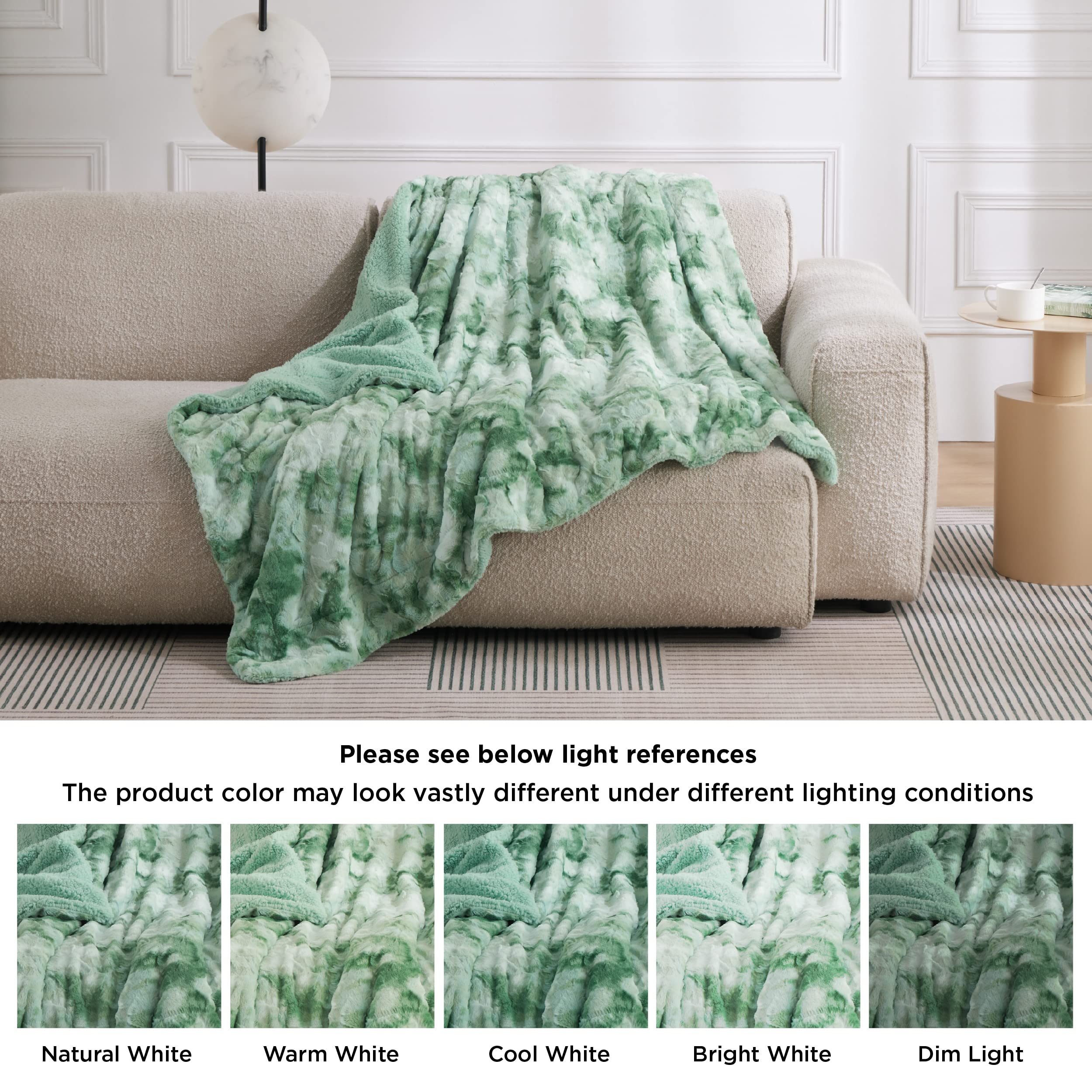 Foto 6 | Manta Bedsure Sherpa Verde- Venta Internacional