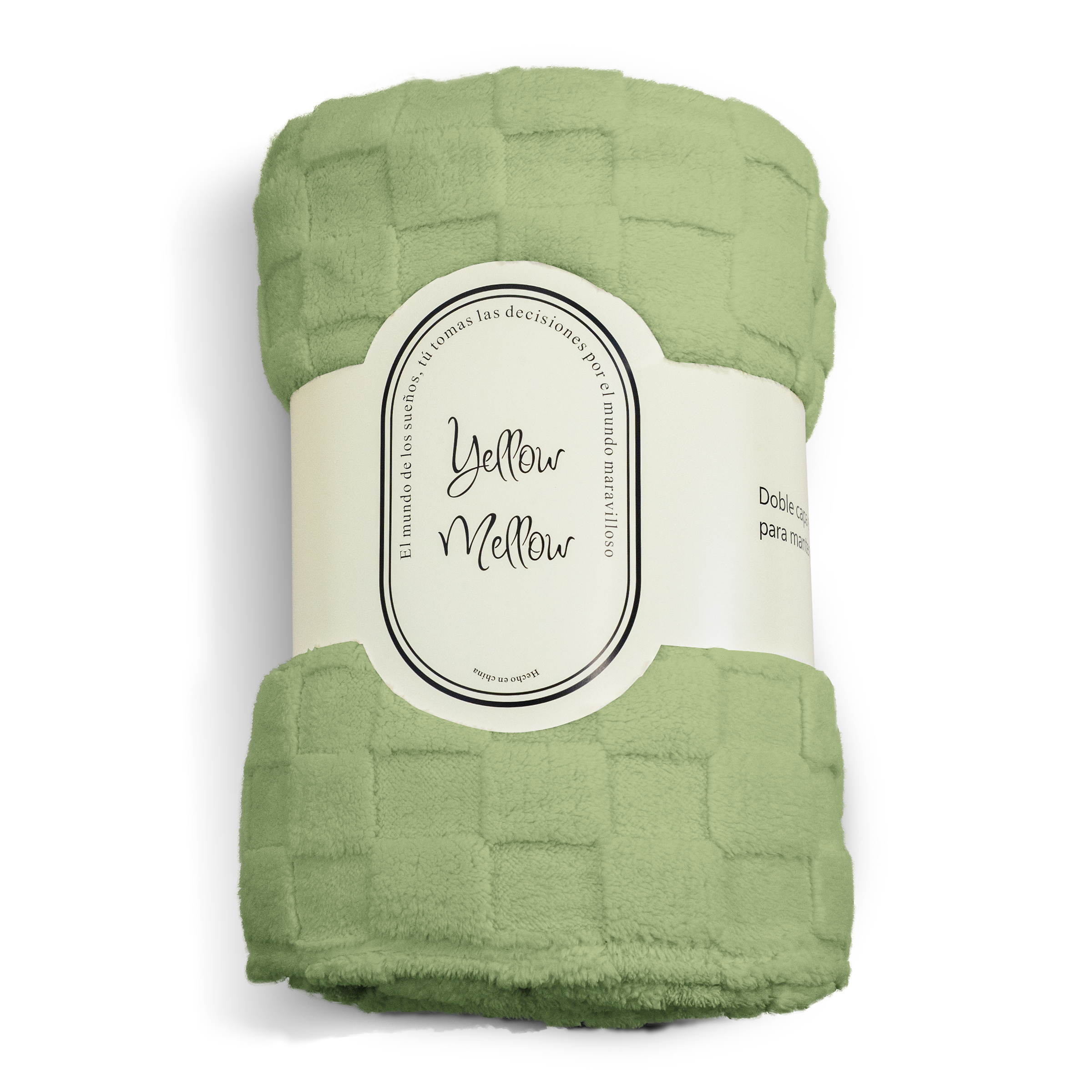 Foto 2 pulgar | Cobertor Cobija Squares Yellow Mellow King Size Suave con Relieve Ligera Tamaño 230x200cm Verde