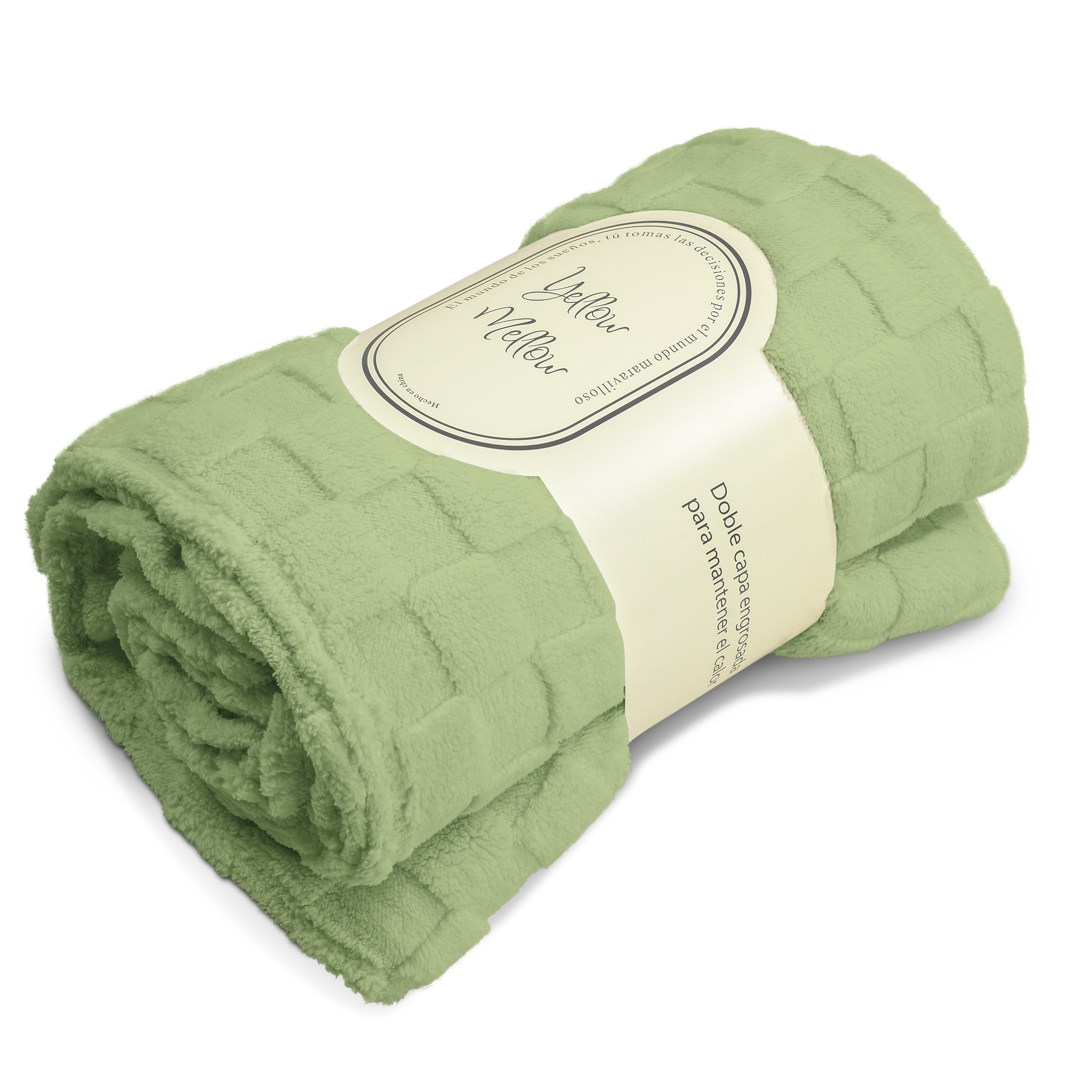 Foto 1 | Cobertor Cobija Squares Yellow Mellow Matrimonial Suave con Relieve Ligera Tamaño 200x150cm Verde