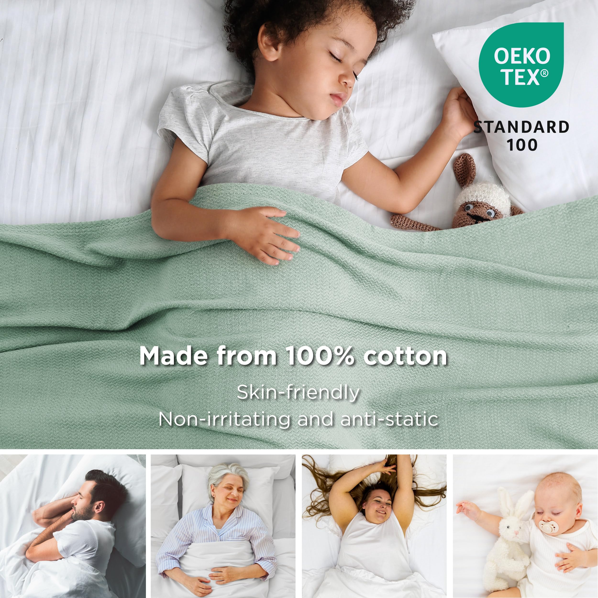 Foto 4 pulgar | Manta Bedsure Queen Size Verde - Venta Internacional