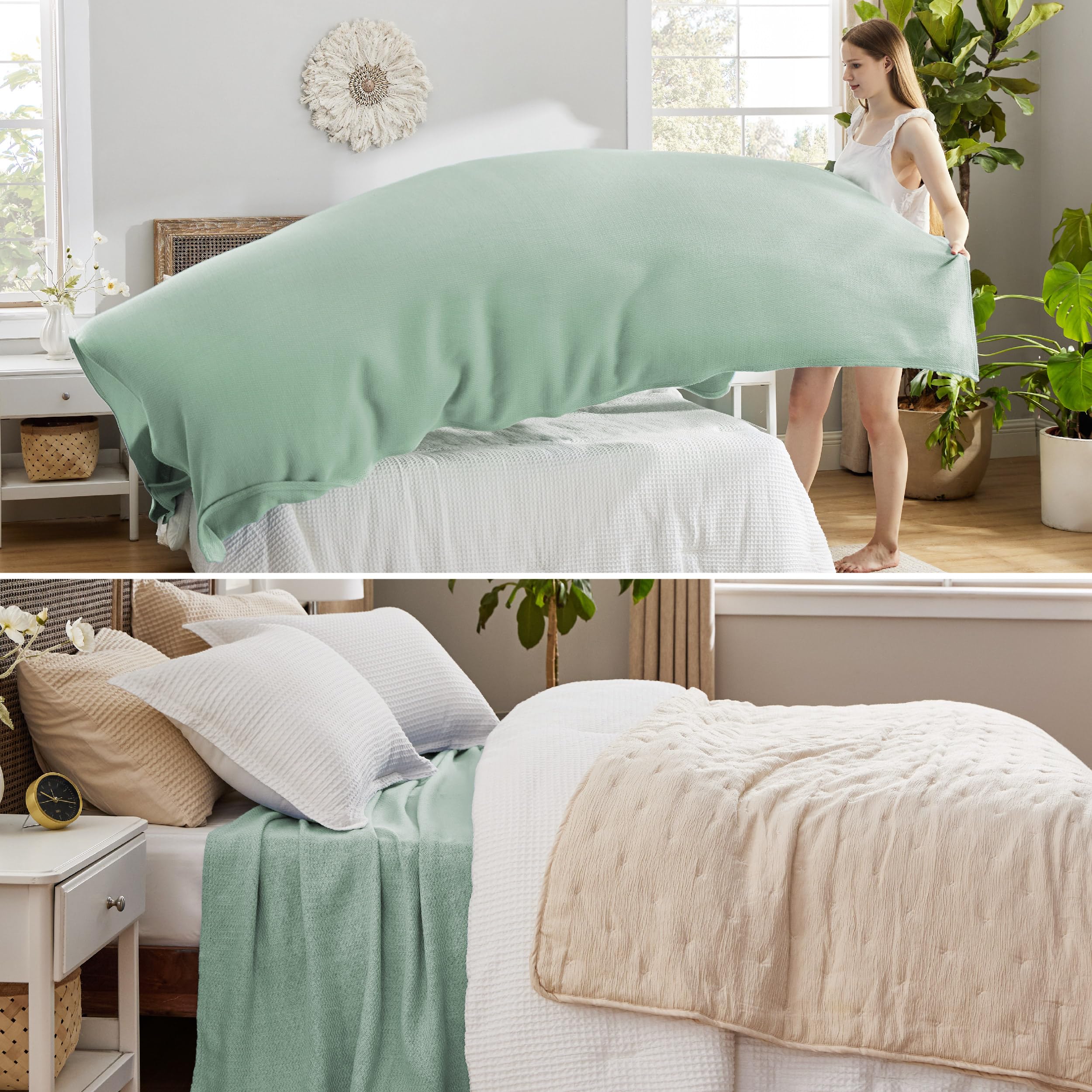 Foto 6 pulgar | Manta Bedsure Queen Size Verde - Venta Internacional
