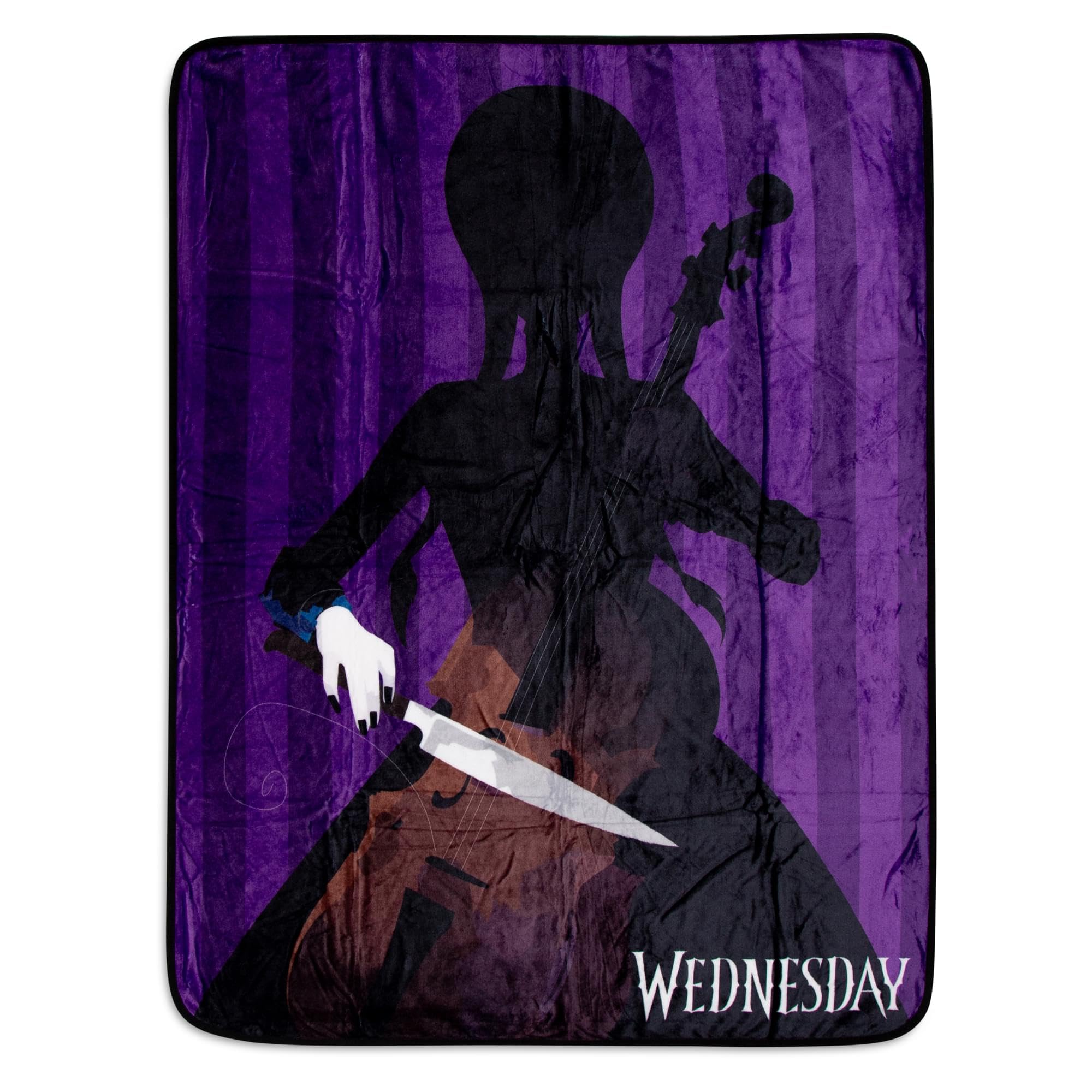 Manta Polar Plateada Buffalo Addams Family Wednesday - Venta Internacional.