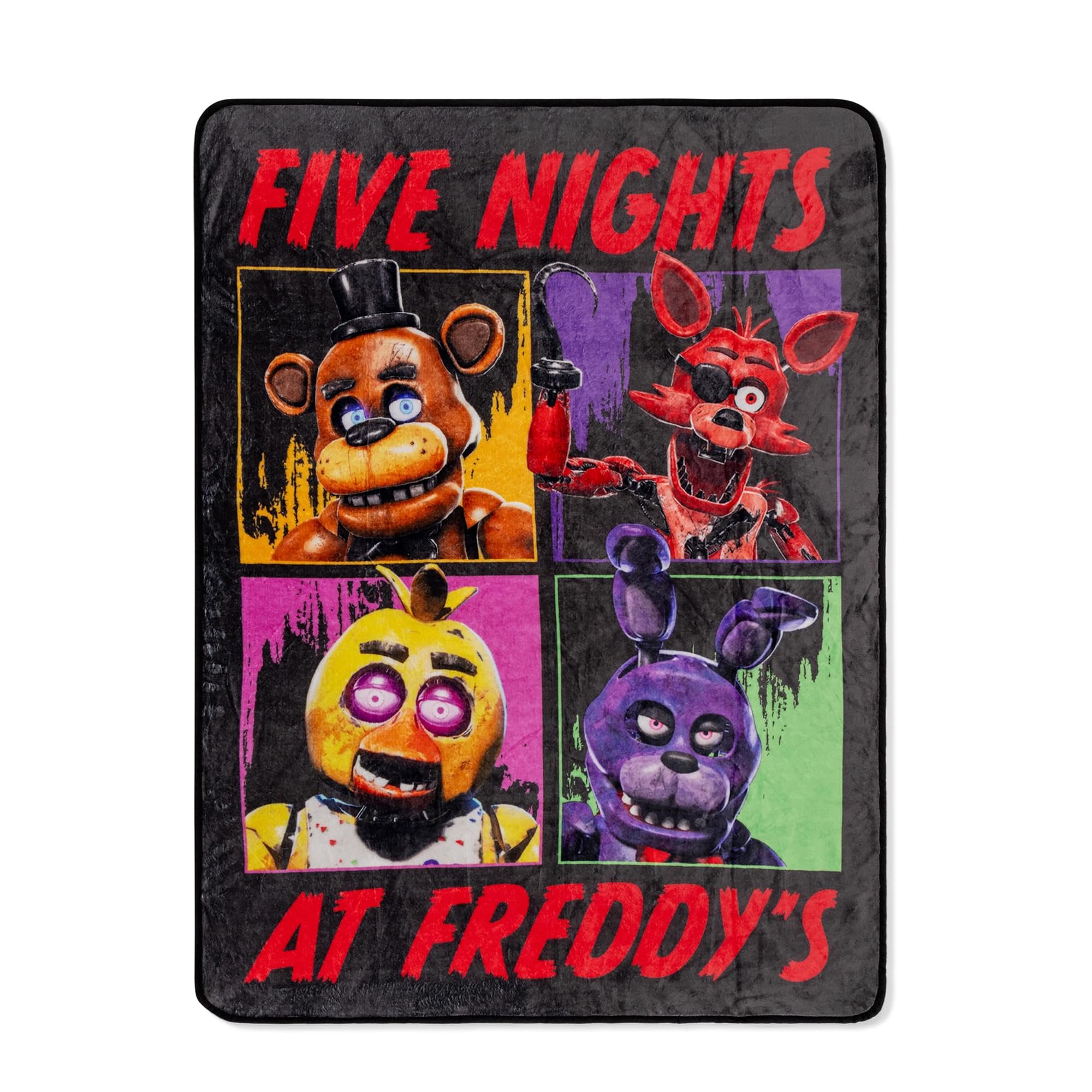 Manta Five Nights At Freddy's Characters, 115 X 150 Cm - Venta Internacional.