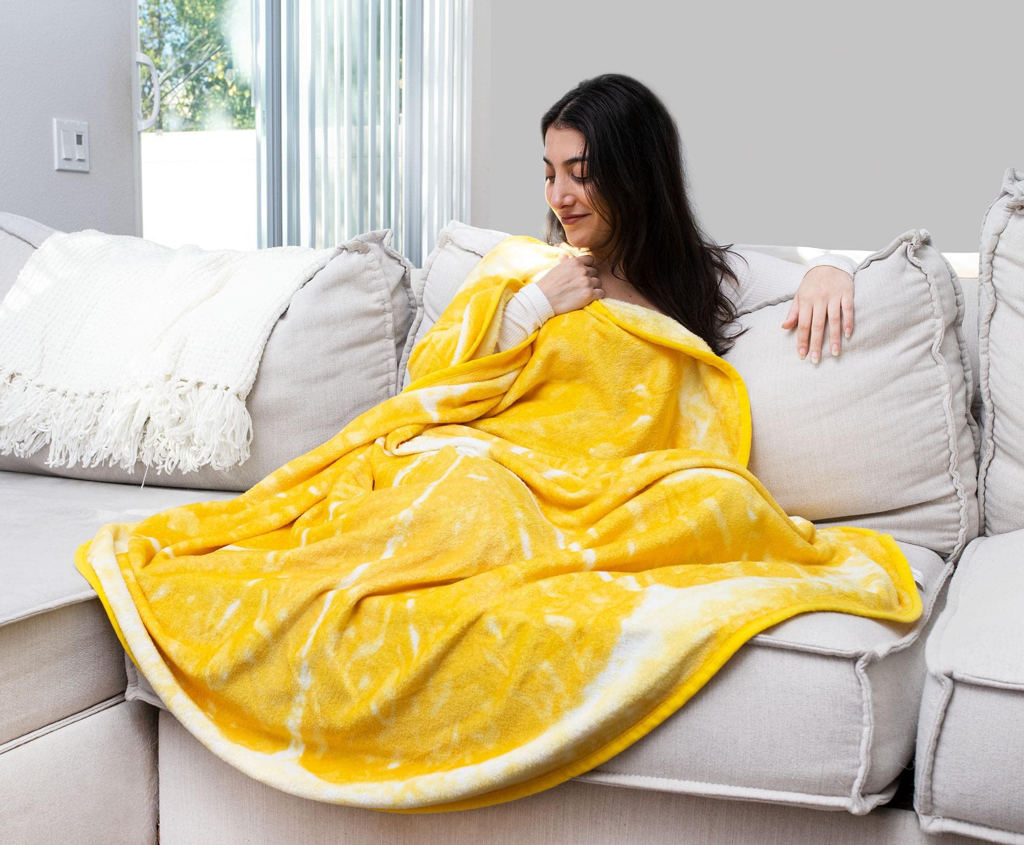 Foto 6 | Manta Redonda Toynk Lemon Slice De Forro Polar, 150 Cm - Venta Internacional.