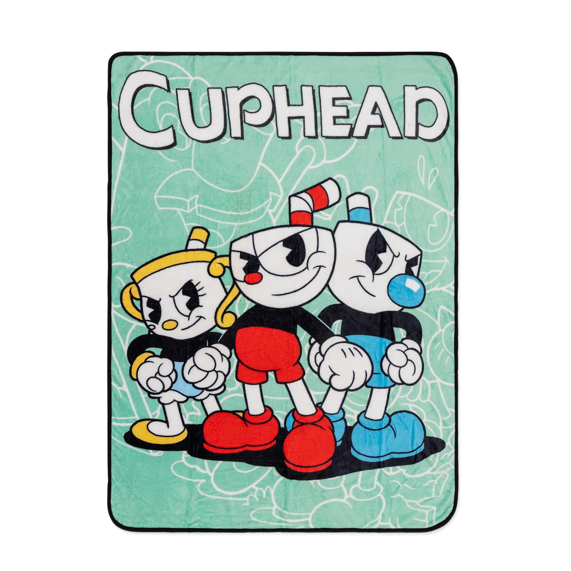 Manta Polar Con Los Personajes Principales De Toynk Cuphead, 114 X 152 Cm - Venta Internacional.