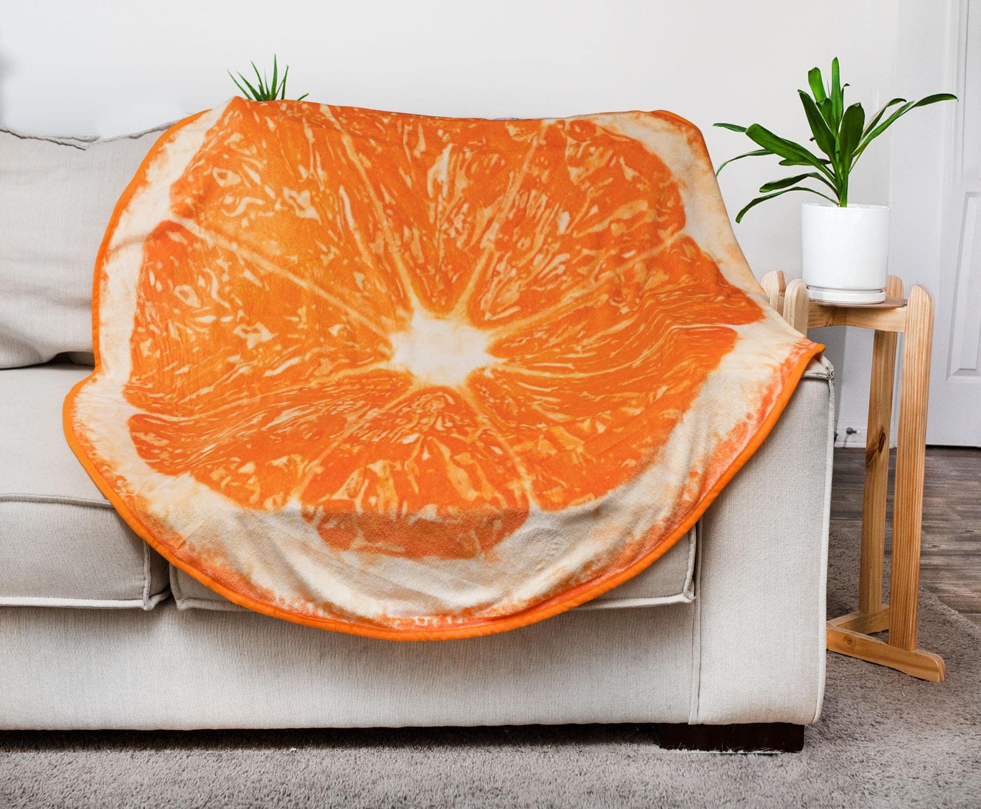 Foto 5 pulgar | Manta De Forro Polar Redonda Toynk Orange Slice De 150 Cm - Venta Internacional.