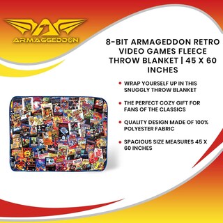 Foto 7 | Throw Blanket Toynk Armageddon Retro Videojuegos De 8 Bits, Forro Polar - Venta Internacional.