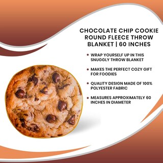 Foto 7 | Manta Redonda De Forro Polar Toynk Con Chispas De Chocolate Y Galletas - Venta Internacional.