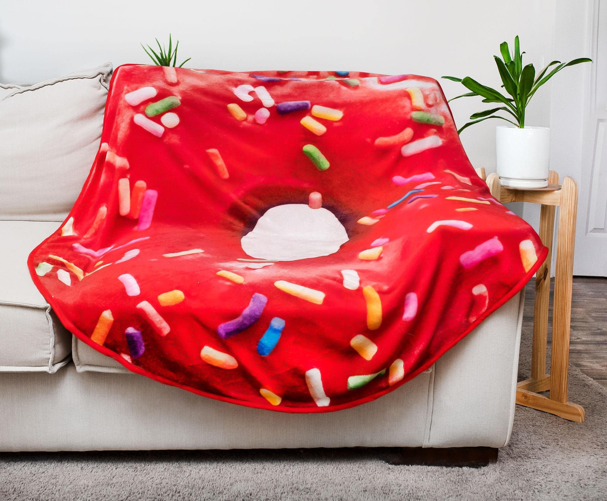 Foto 4 pulgar | Manta Redonda De Forro Polar Toynk Sprinkle Donut, 150 Cm - Venta Internacional.