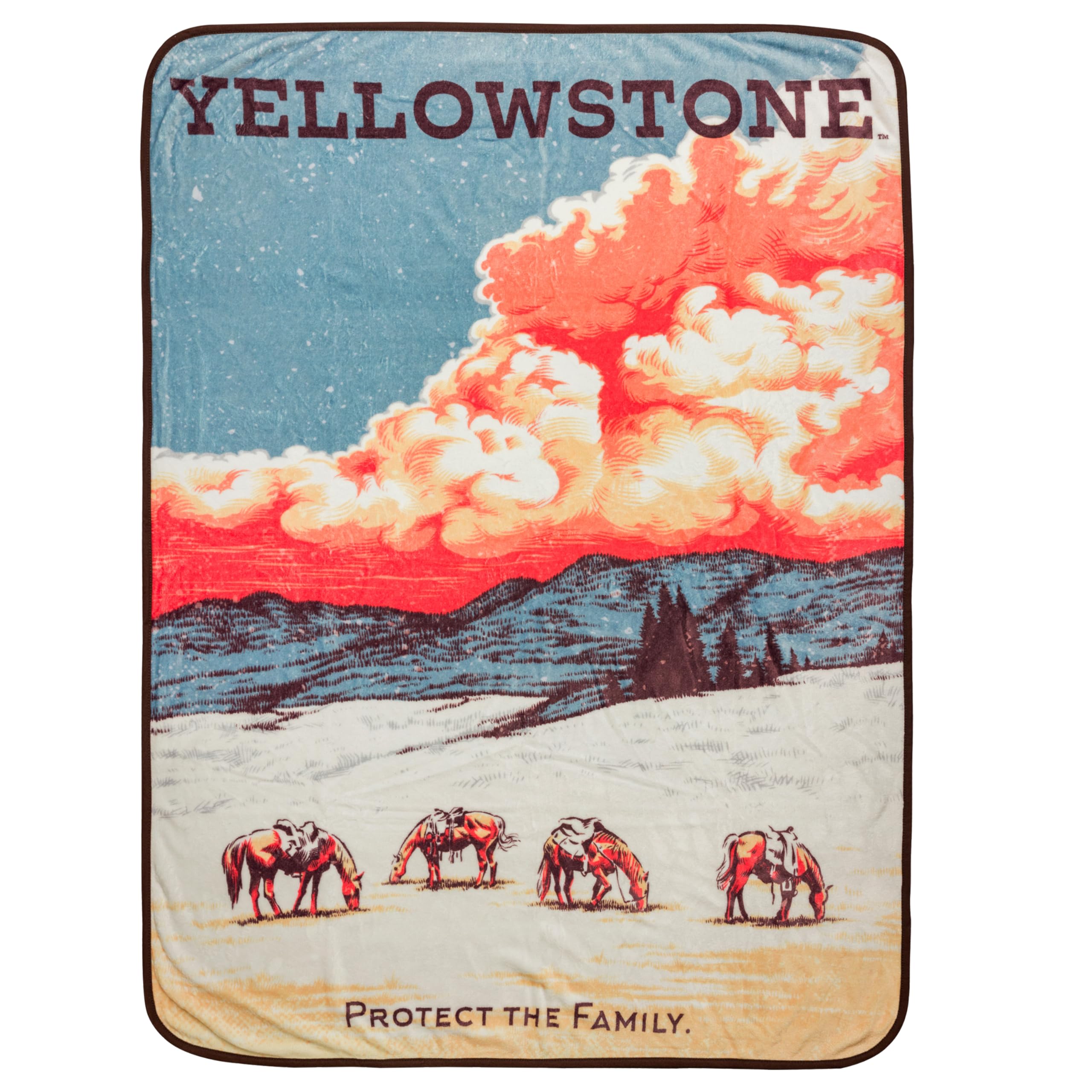 Manta Polar Plateada Buffalo Yellowstone Protect The Family - Venta Internacional.