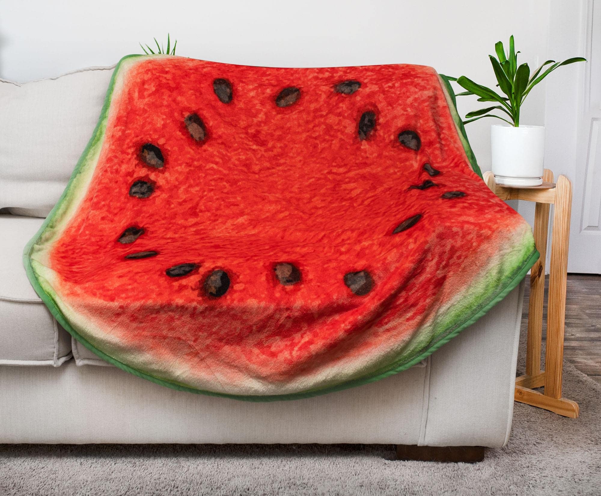 Foto 4 pulgar | Manta De Forro Polar Redonda Toynk Watermelon Slice De 150 Cm - Venta Internacional.