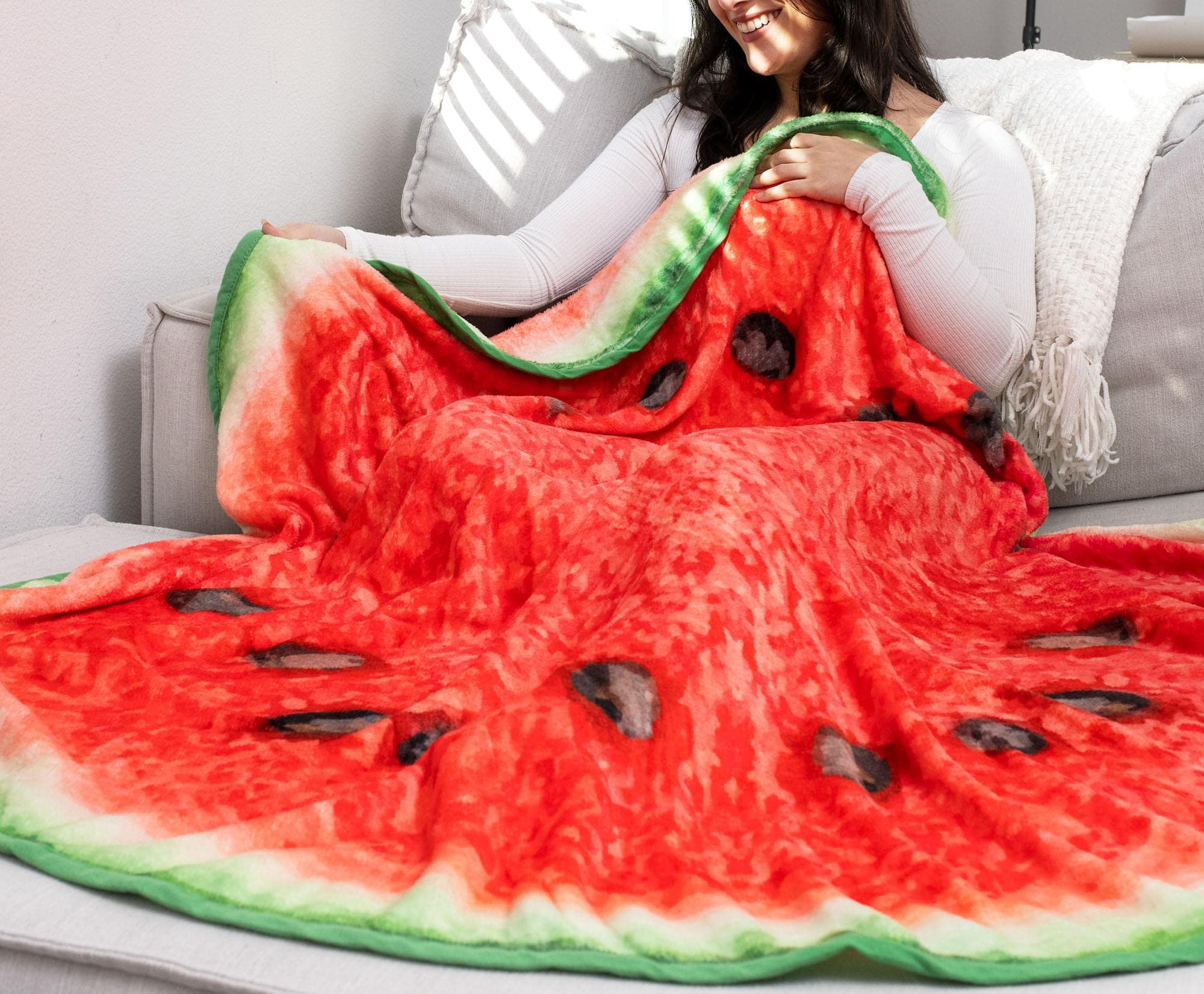Foto 5 pulgar | Manta De Forro Polar Redonda Toynk Watermelon Slice De 150 Cm - Venta Internacional.