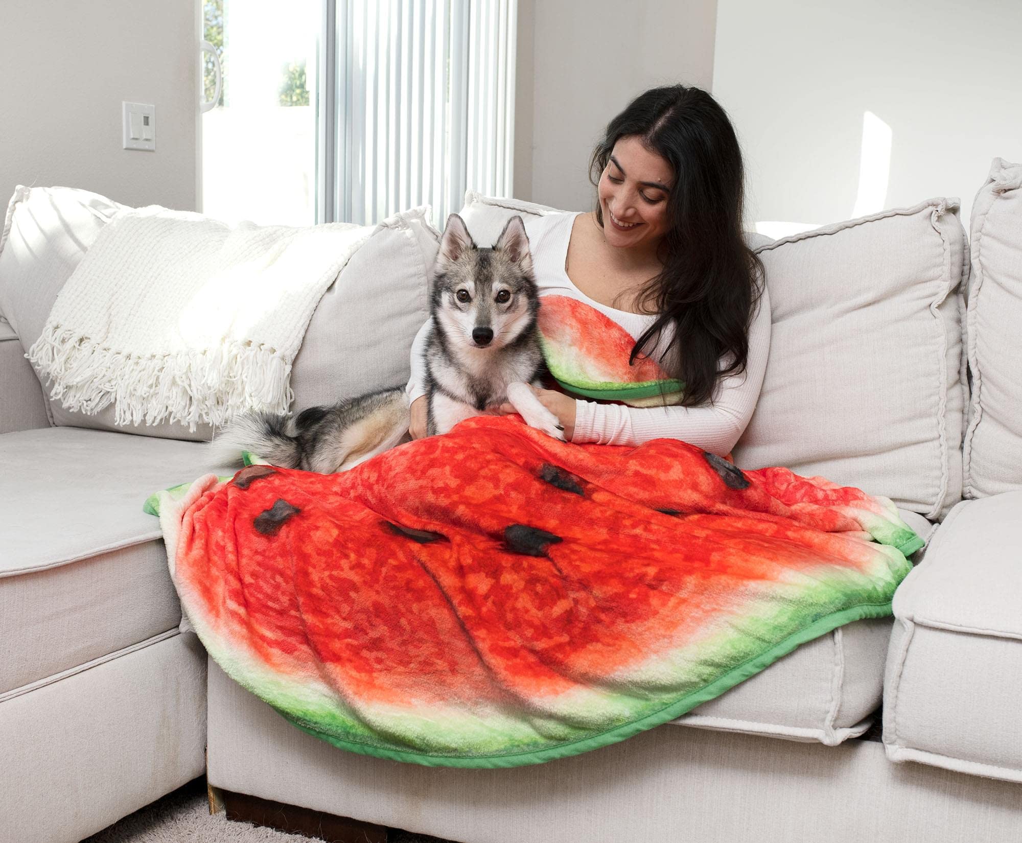 Foto 6 pulgar | Manta De Forro Polar Redonda Toynk Watermelon Slice De 150 Cm - Venta Internacional.