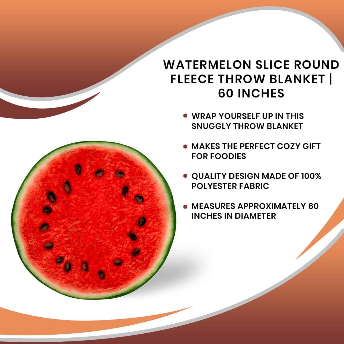 Foto 8 pulgar | Manta De Forro Polar Redonda Toynk Watermelon Slice De 150 Cm - Venta Internacional.