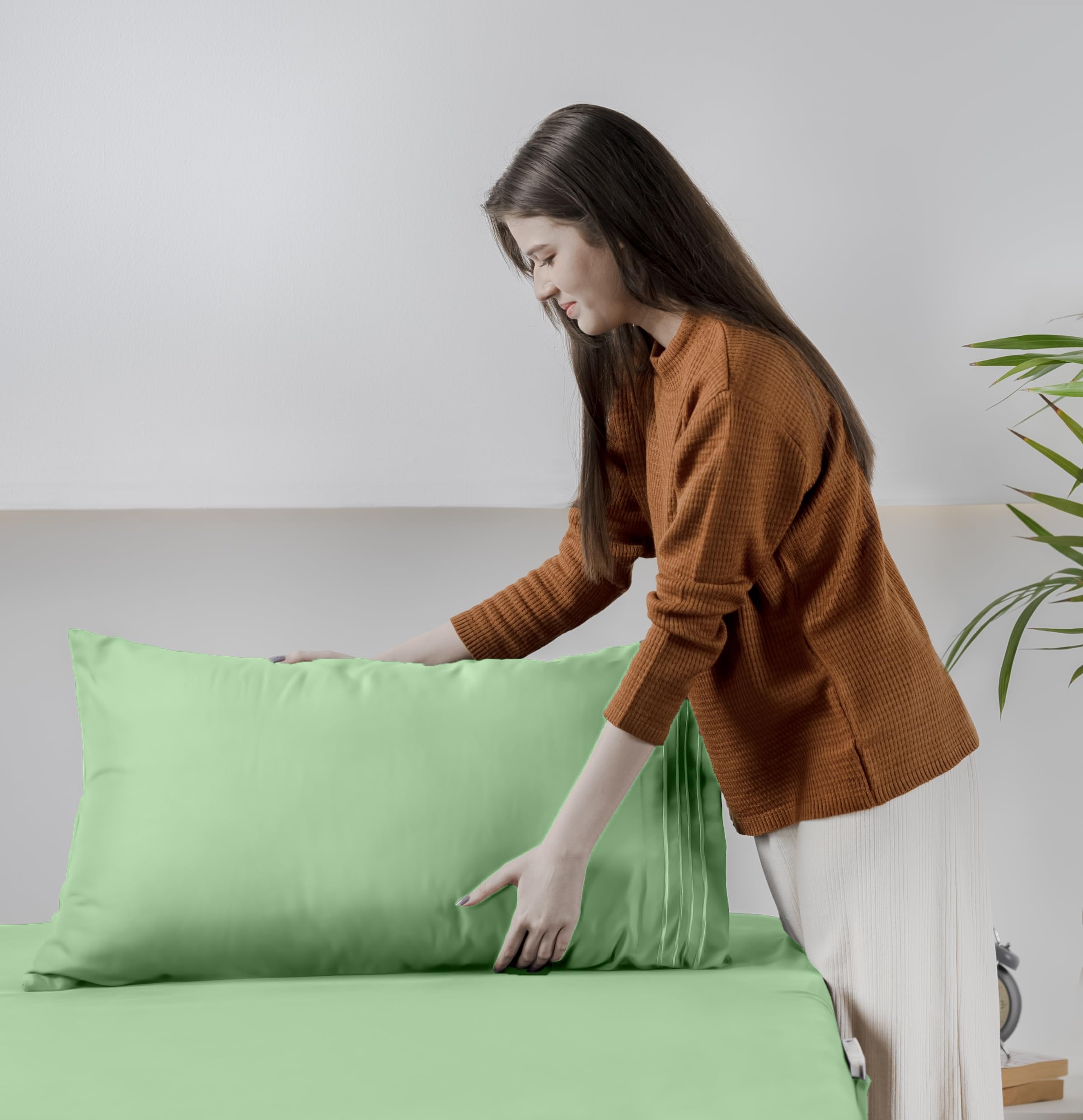 Foto 6 | Juego De Sábanas Utopia Bedding Queen De Microfibra, 4 Piezas, Color Salvia - Venta Internacional.
