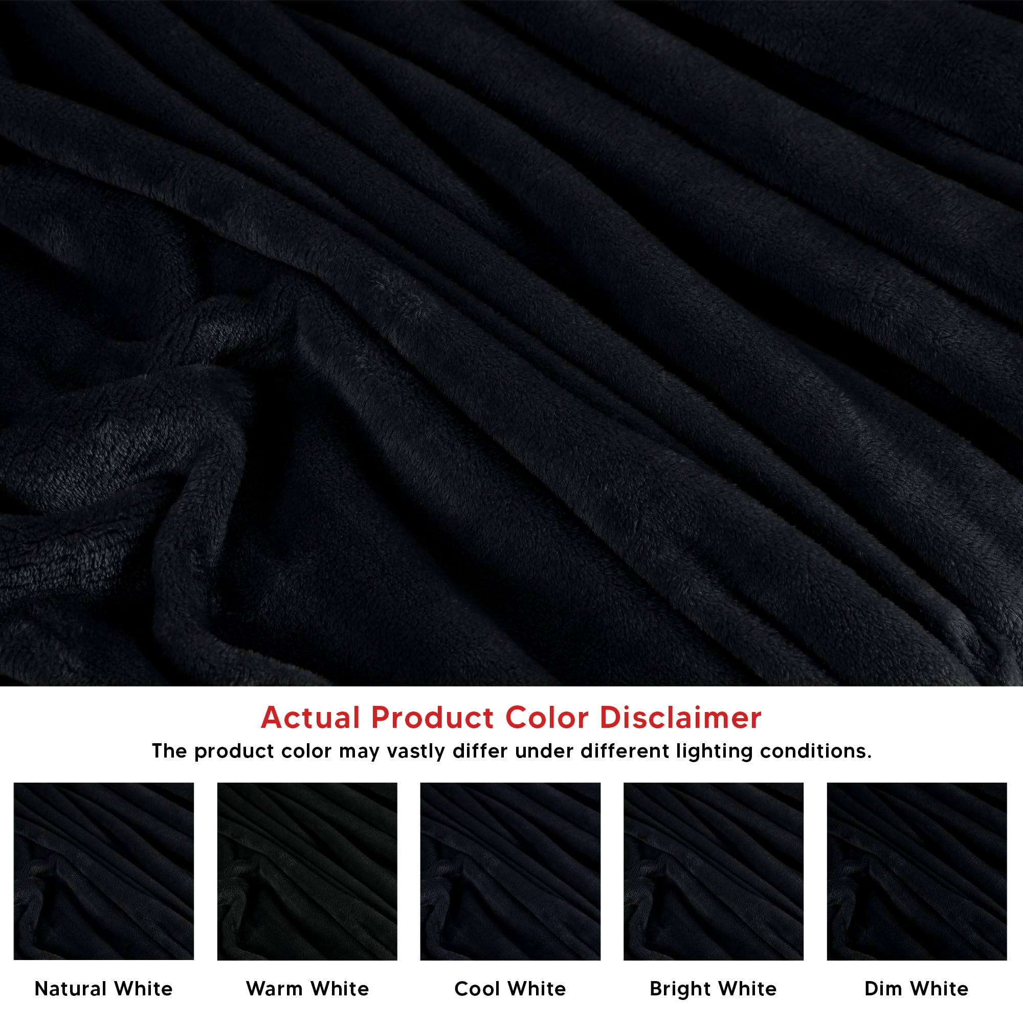 Foto 5 pulgar | Blanket Utopia Bedding, Forro Polar De Franela California King, Color Negro - Venta Internacional.