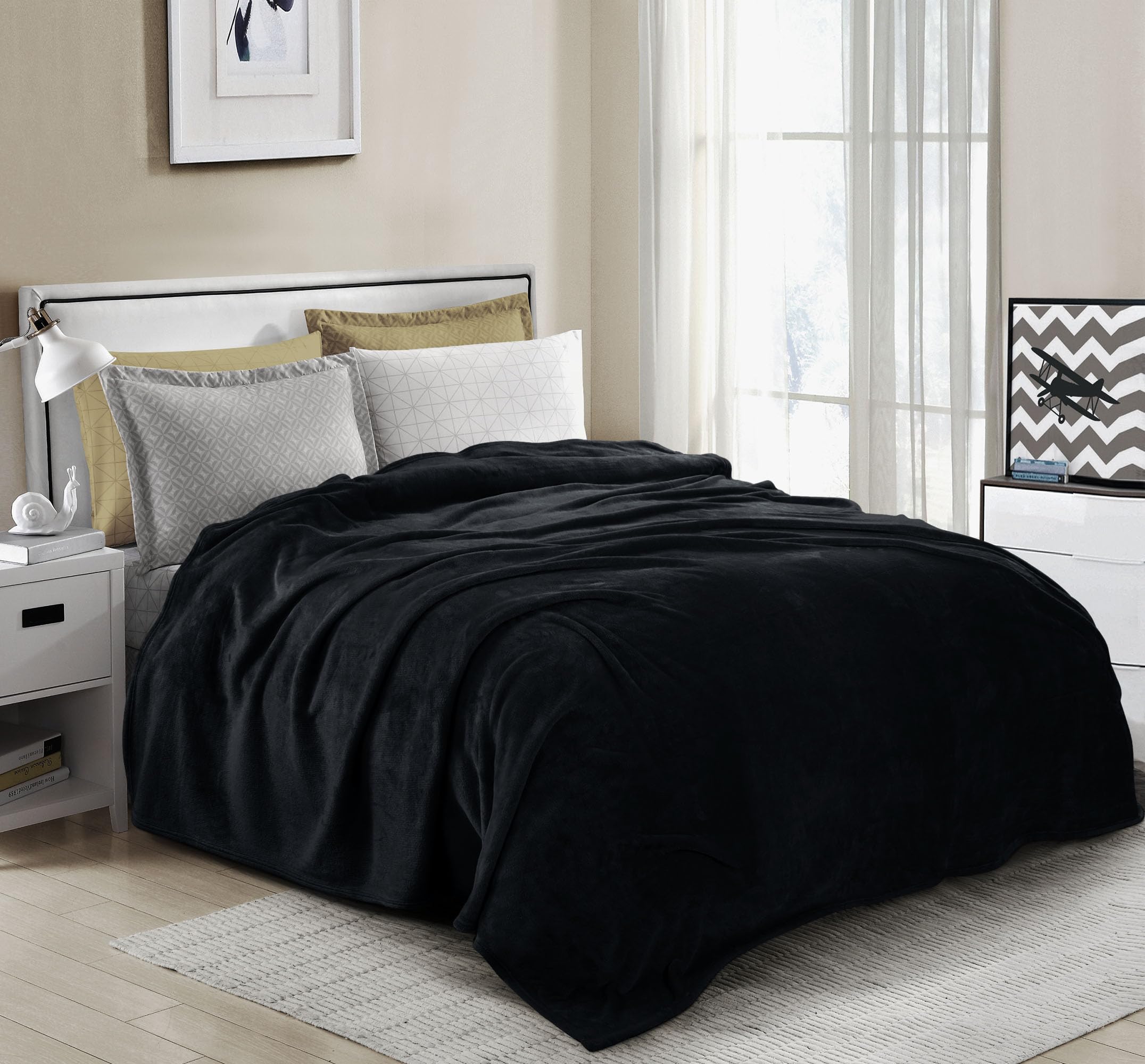 Foto 6 pulgar | Blanket Utopia Bedding, Forro Polar De Franela California King, Color Negro - Venta Internacional.