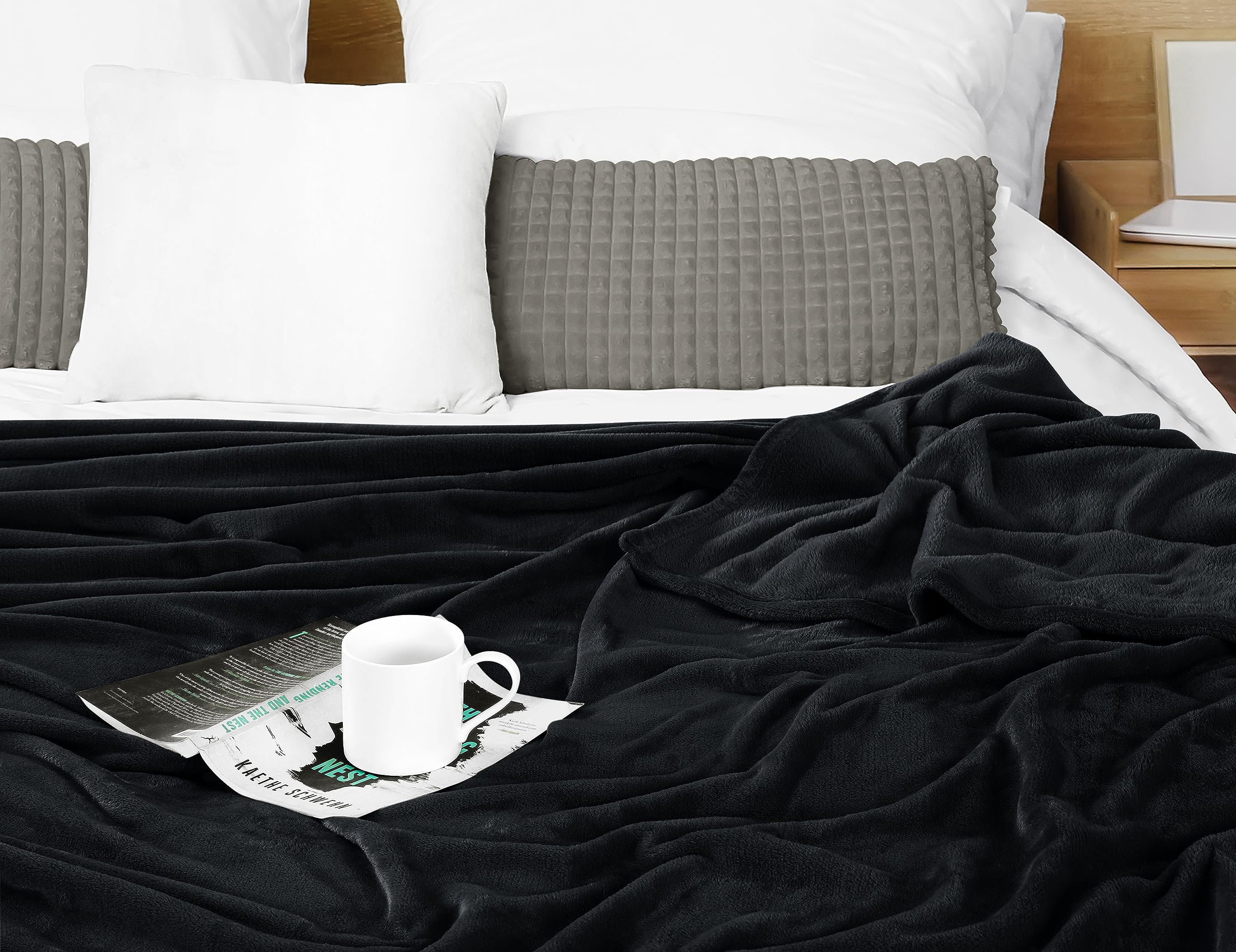 Foto 7 pulgar | Blanket Utopia Bedding, Forro Polar De Franela California King, Color Negro - Venta Internacional.