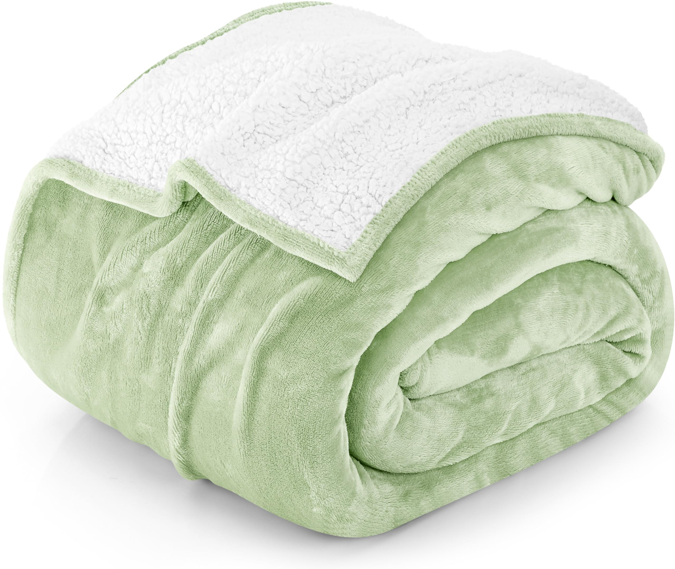Foto 2 pulgar | Blanket Utopia Bedding Sherpa, Tamaño Doble, Color Verde Salvia, 168 X 152 Cm - Venta Internacional.