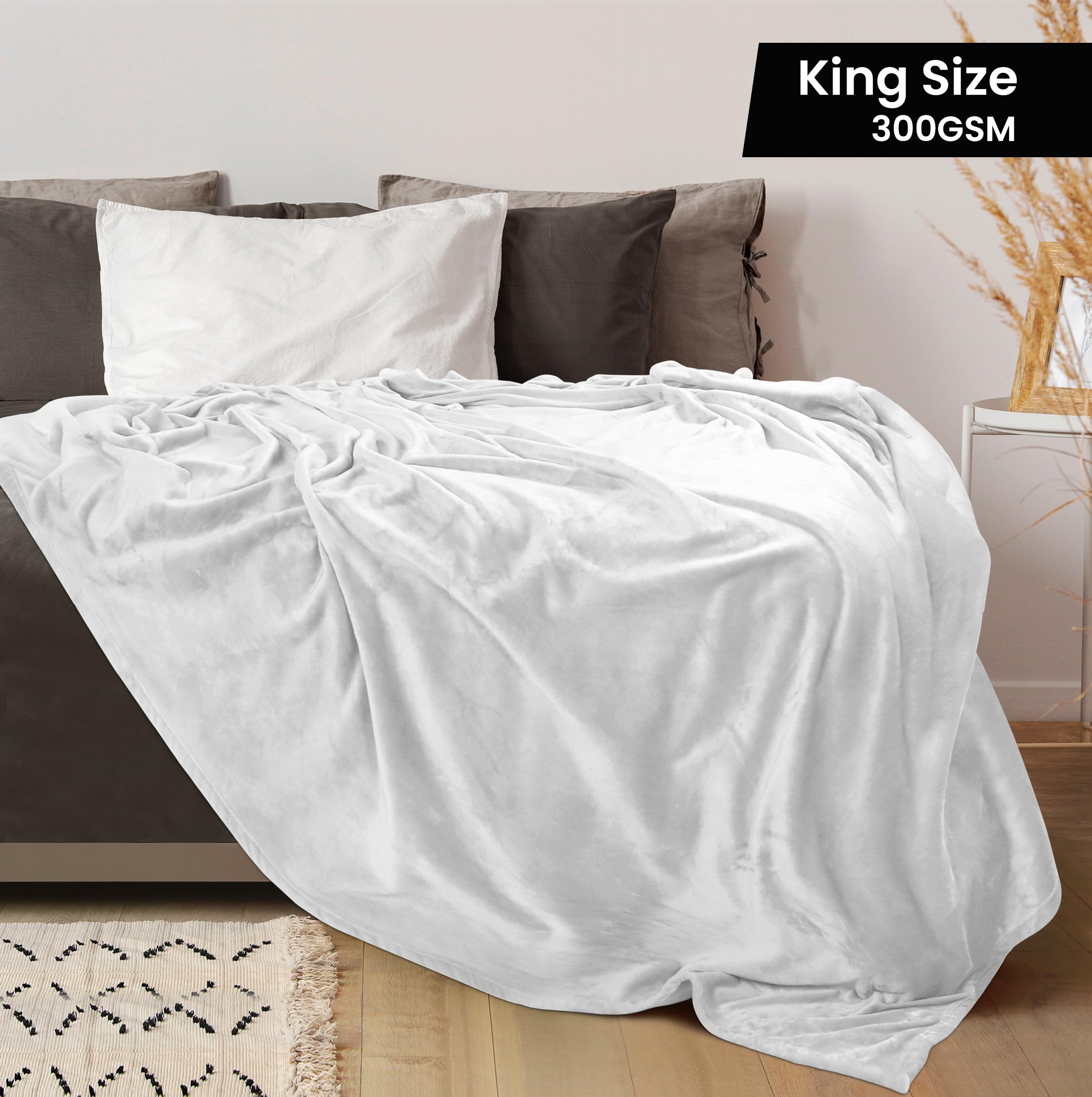 Foto 3 pulgar | Cama Polar Blanket Utopia, Tamaño King, Color Blanco, 300 G/m², Microfibra - Venta Internacional.