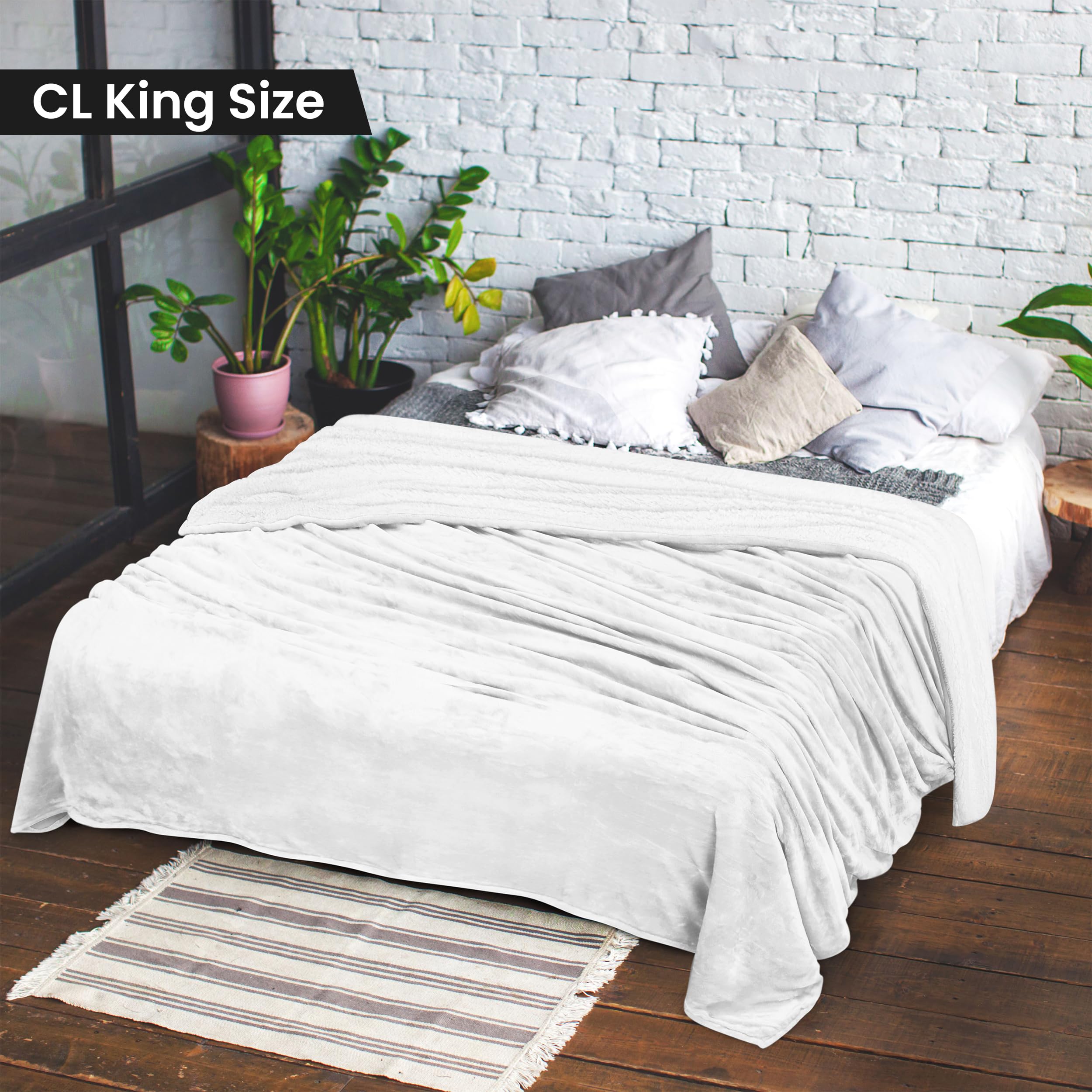 Foto 3 pulgar | Manta Utopia Bedding Sherpa California King Size, Color Blanco - Venta Internacional.