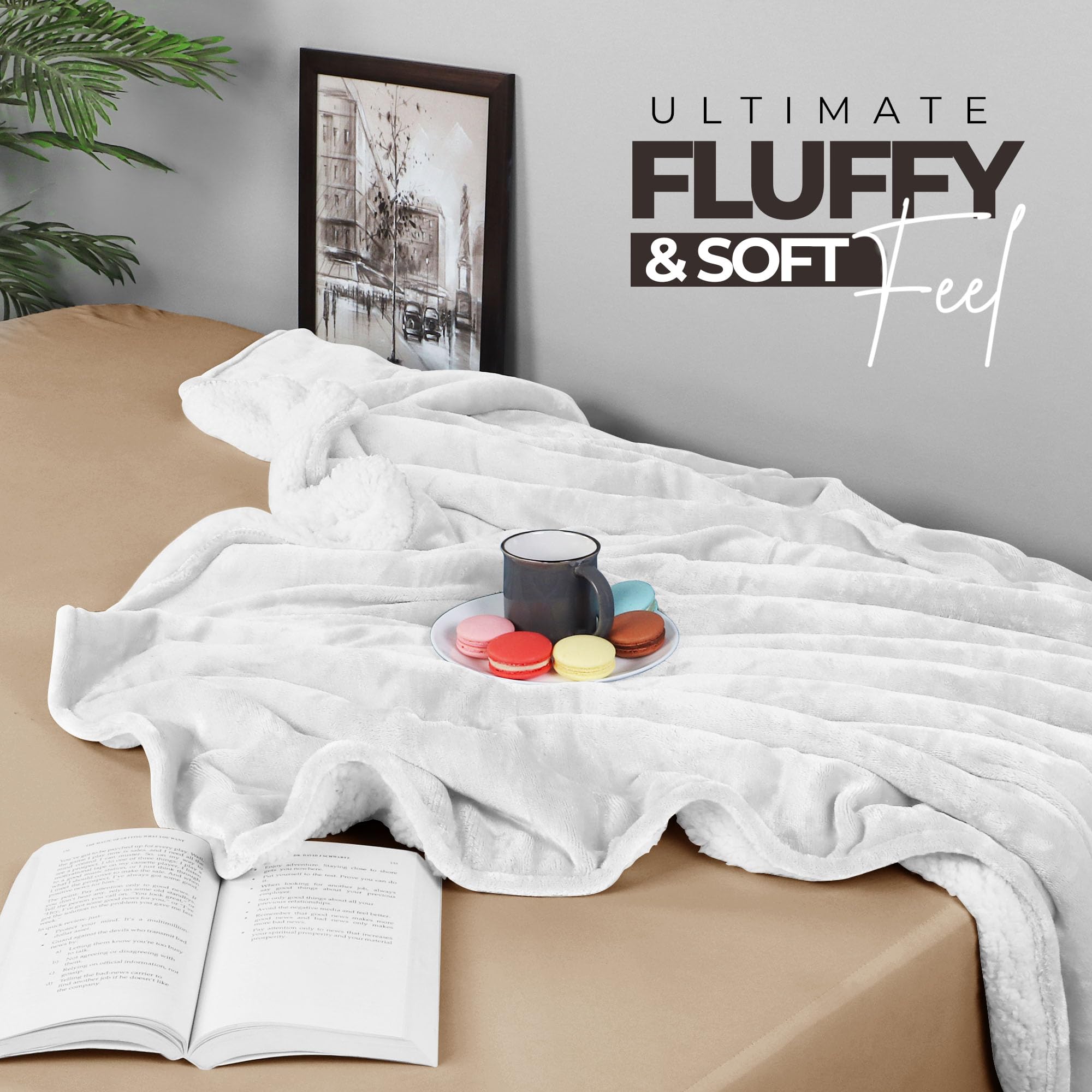Foto 7 pulgar | Manta Utopia Bedding Sherpa California King Size, Color Blanco - Venta Internacional.