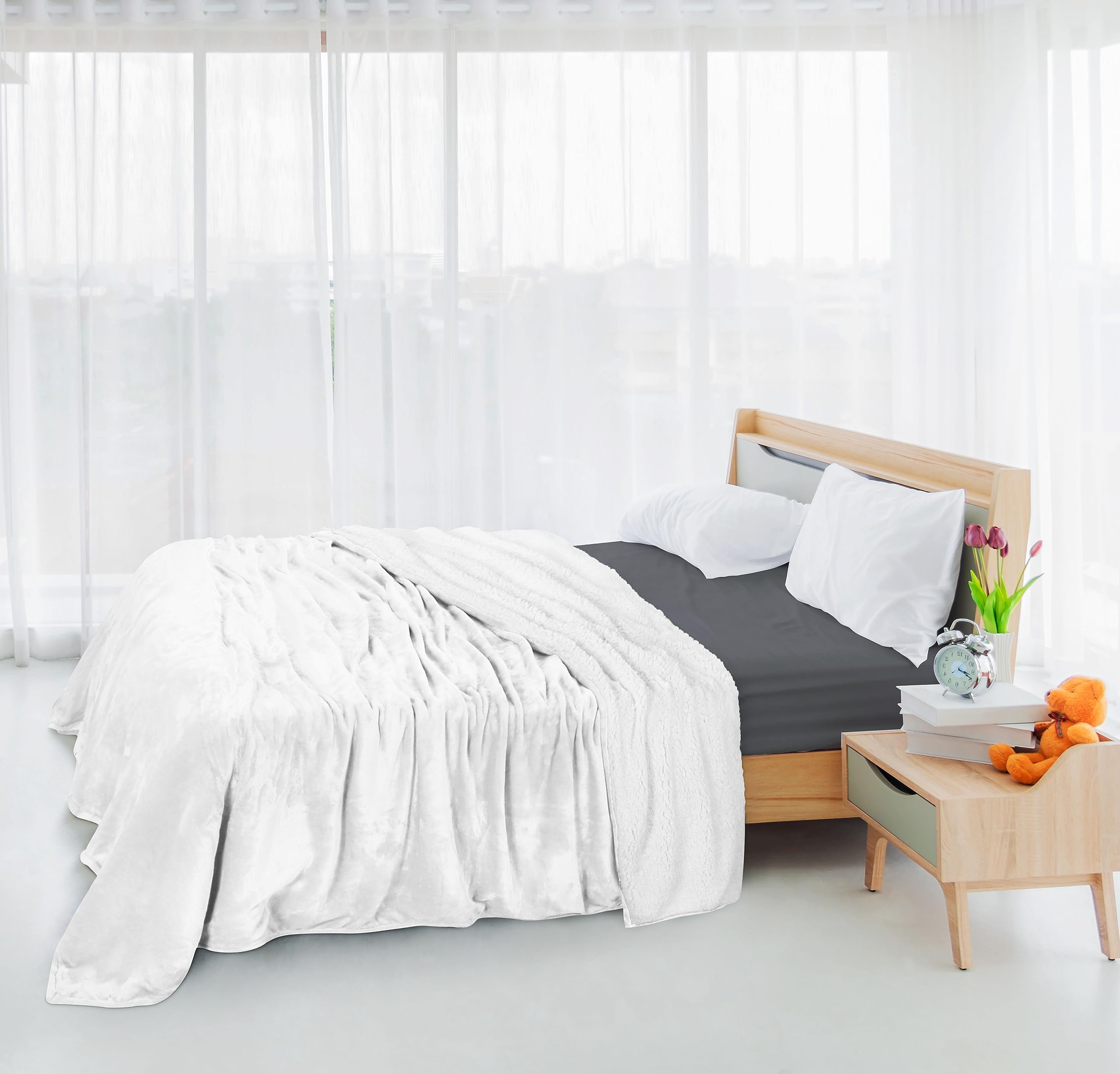 Foto 8 pulgar | Manta Utopia Bedding Sherpa California King Size, Color Blanco - Venta Internacional.