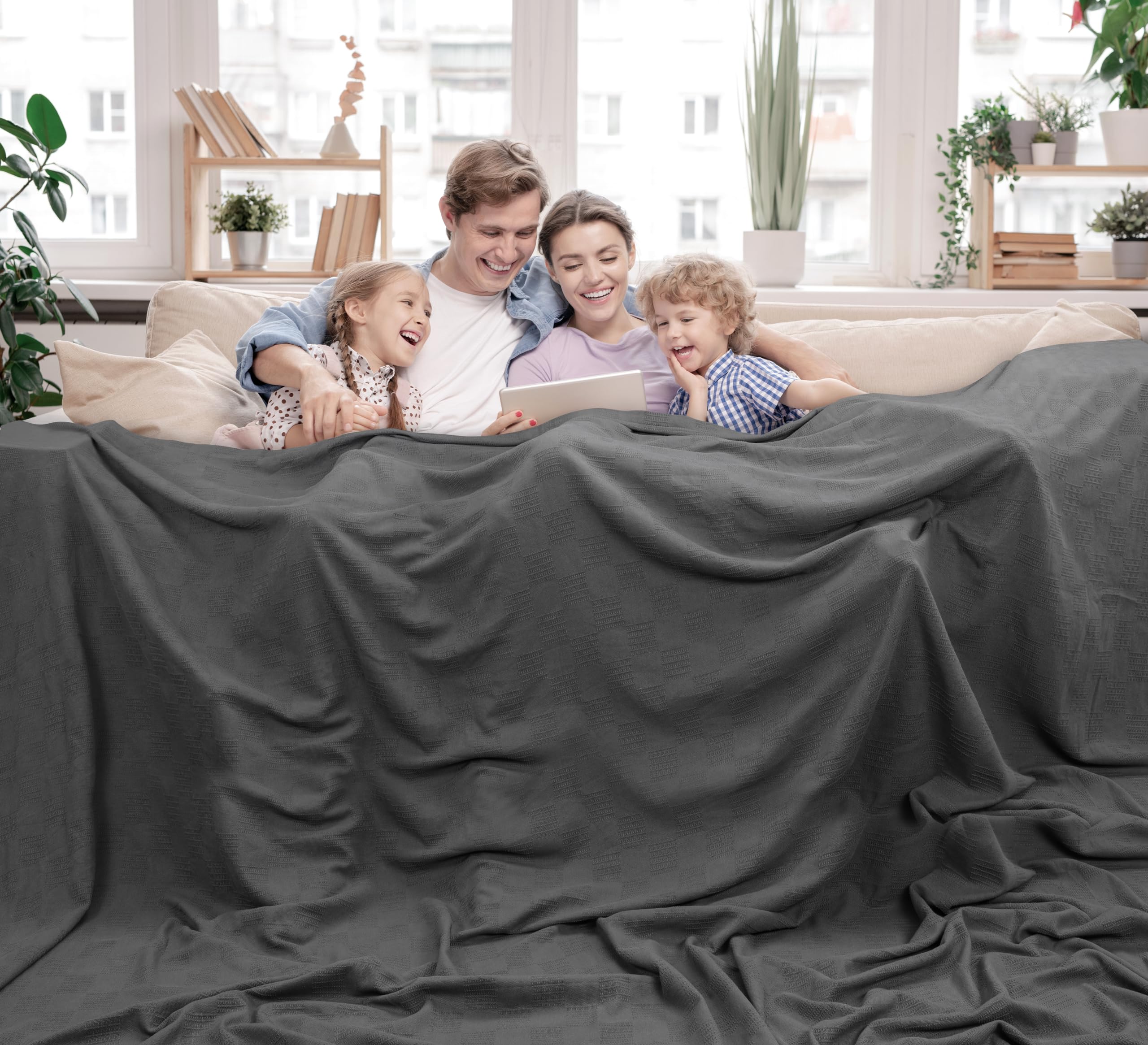 Foto 5 pulgar | Manta Utopia Para Ropa De Cama Gris Ahumado, 100% Algodón, 350 G/m², 300 X 300 Cm - Venta Internacional.