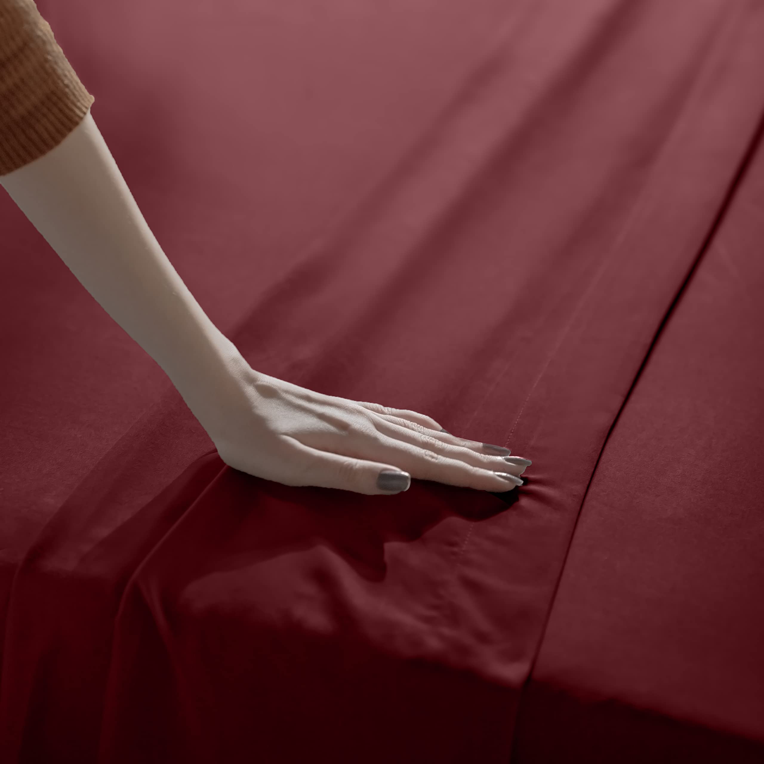 Foto 4 | Juego De Sábanas Utopia Bedding King Size, Microfibra, Color Burdeos - Venta Internacional.
