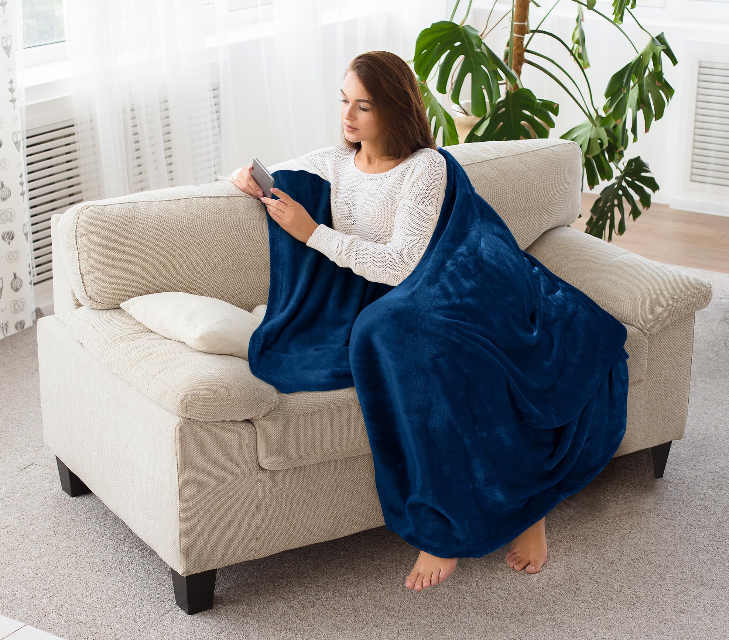Foto 6 | Manta Polar Utopia Bedding, Manta De Franela, Color Azul Marino, Xl, 300 G/m² - Venta Internacional.