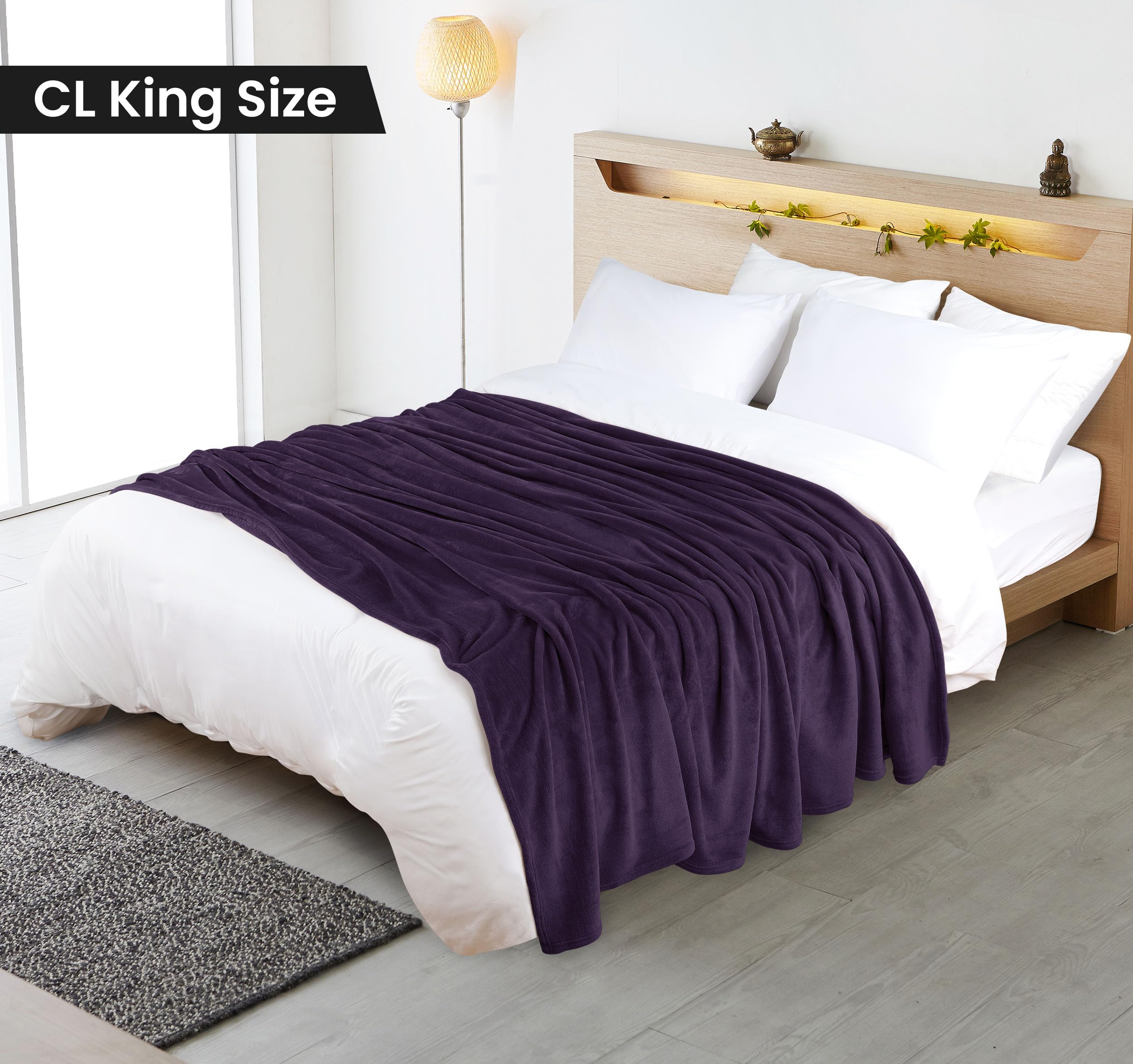 Foto 3 pulgar | Blanket Utopia Bedding, Forro Polar De Franela, Color Morado California King - Venta Internacional.