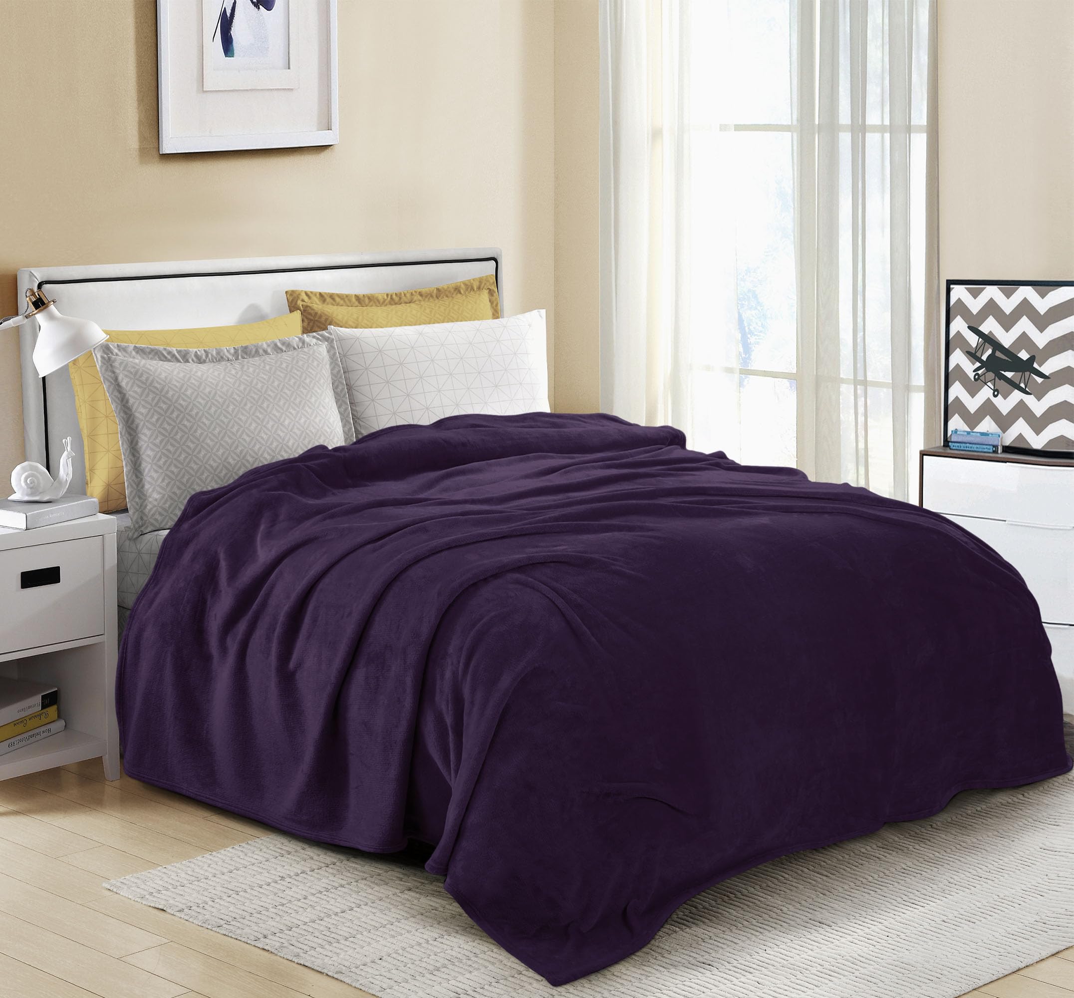 Foto 7 pulgar | Blanket Utopia Bedding, Forro Polar De Franela, Color Morado California King - Venta Internacional.