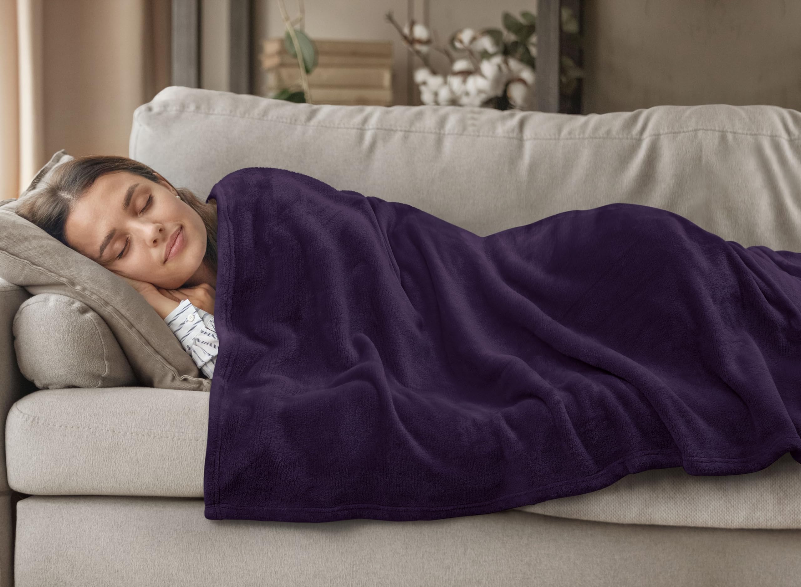 Foto 8 pulgar | Blanket Utopia Bedding, Forro Polar De Franela, Color Morado California King - Venta Internacional.