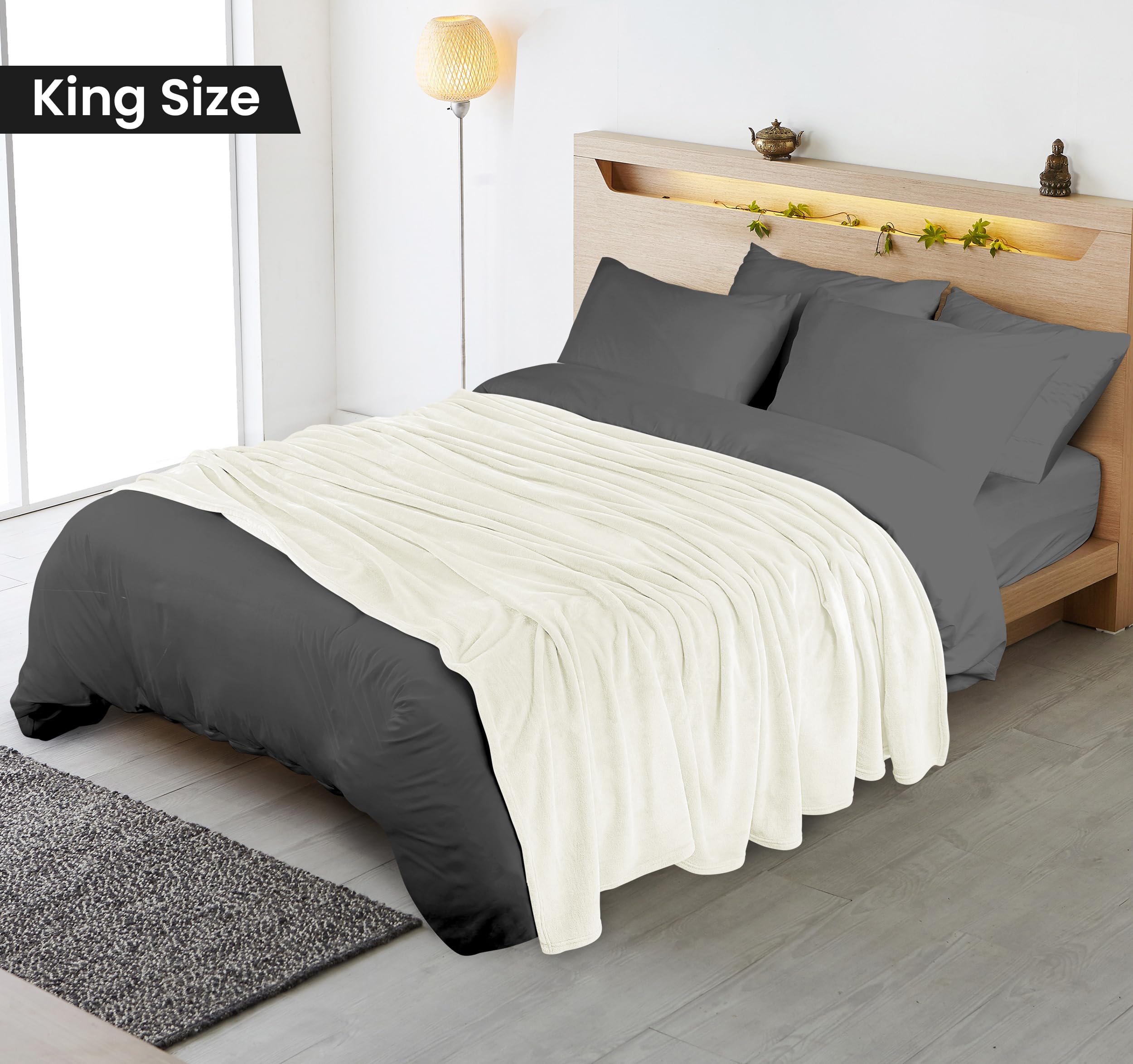 Foto 2 | Blanket Utopia Bedding, Forro Polar De Franela, Tamaño King, Color Marfil, Tamaño King (230 X 260 Cm) - Venta Inte