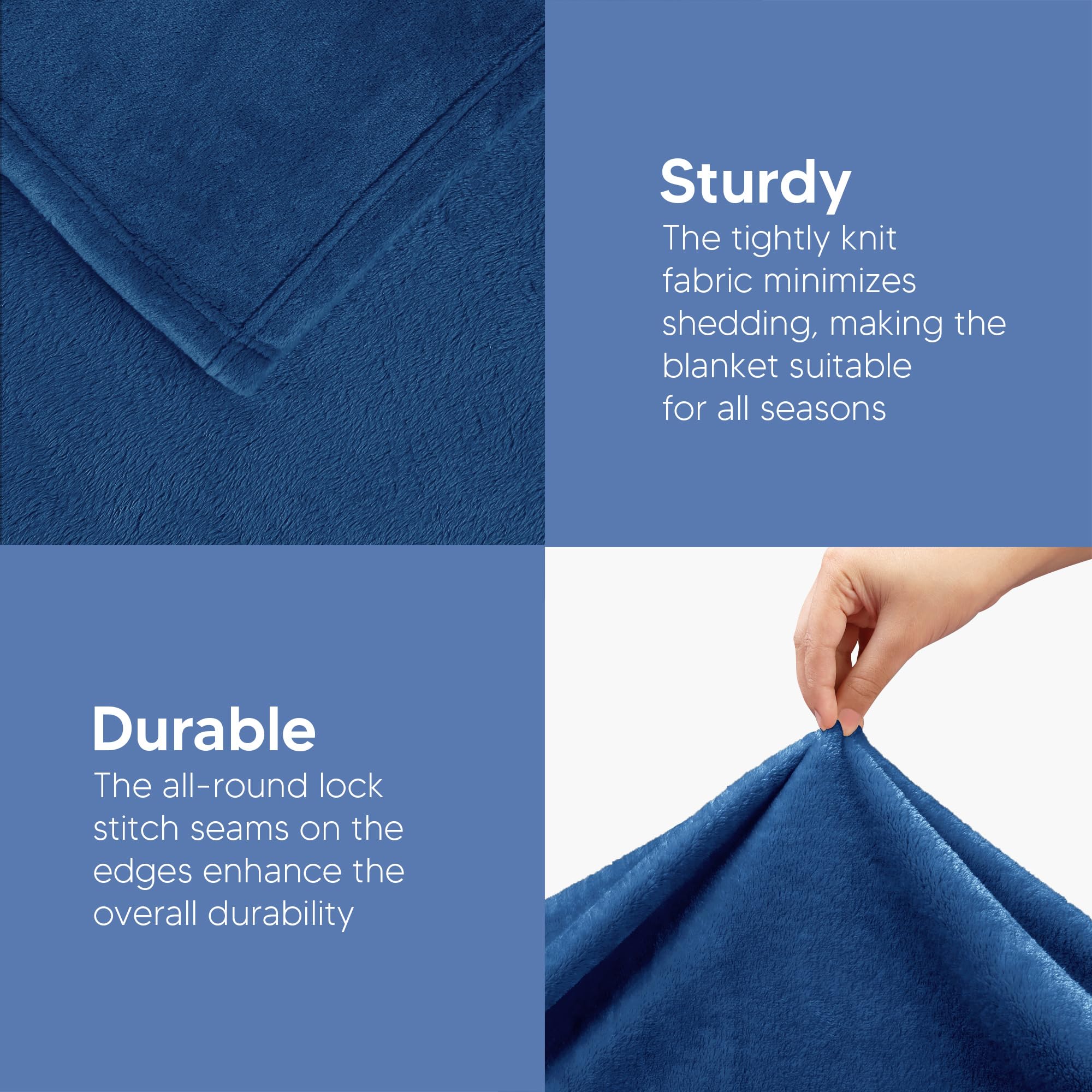 Foto 8 pulgar | Cama Polar Blanket Utopia, Tamaño King, Color Azul Real, 300 G/m² - Venta Internacional.