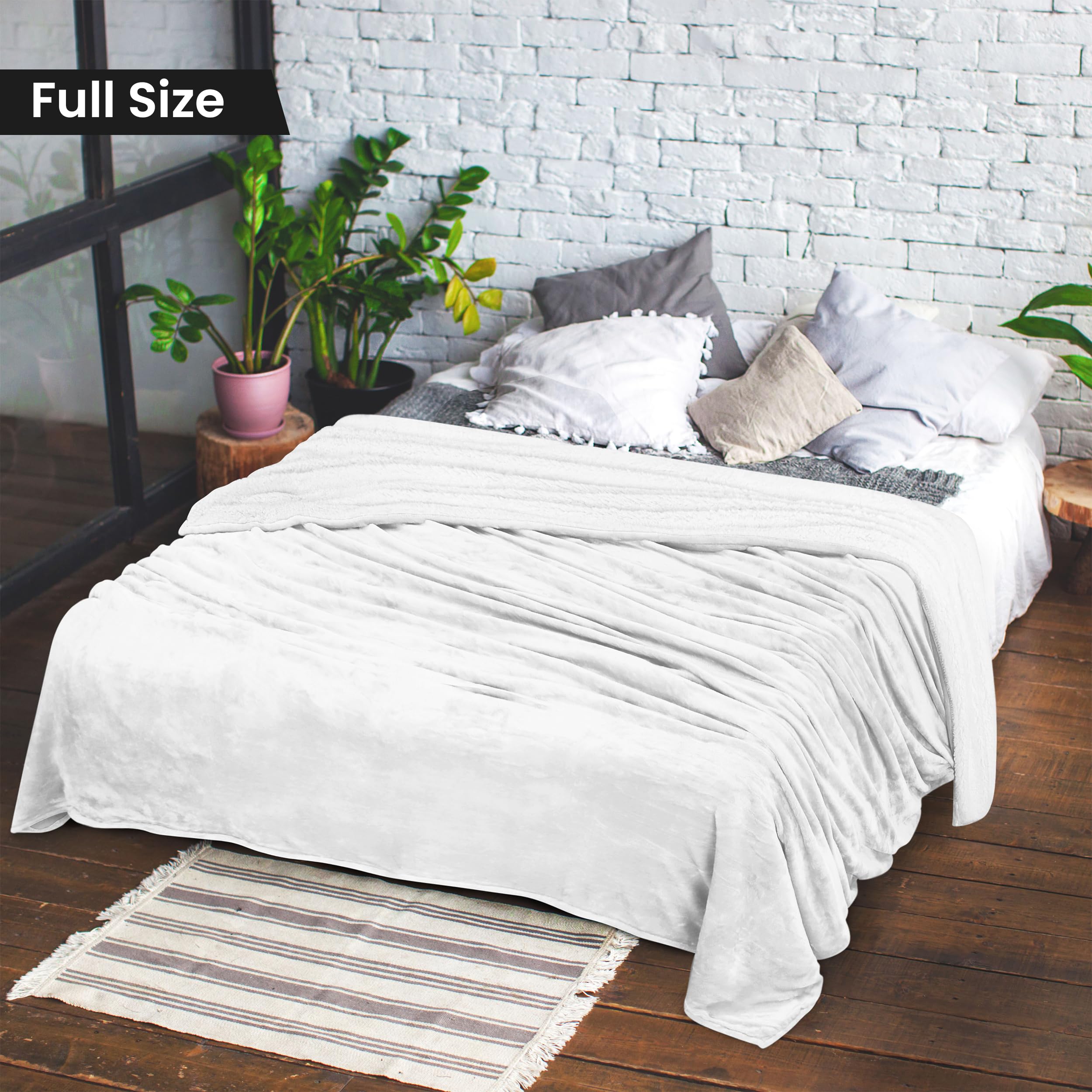 Foto 3 pulgar | Colcha Utopia Sherpa Para Ropa De Cama, Tamaño Completo, Color Blanco, 228 X 213 Cm - Venta Internacional.