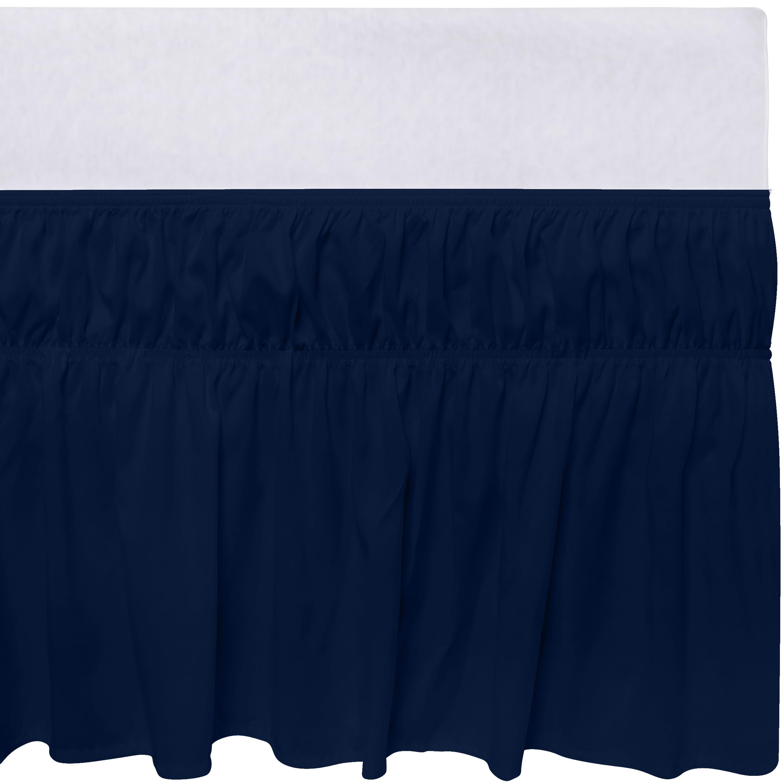 Foto 7 pulgar | Skirt Utopia Bedding Elástico De Microfibra Queen Navy - Venta Internacional.