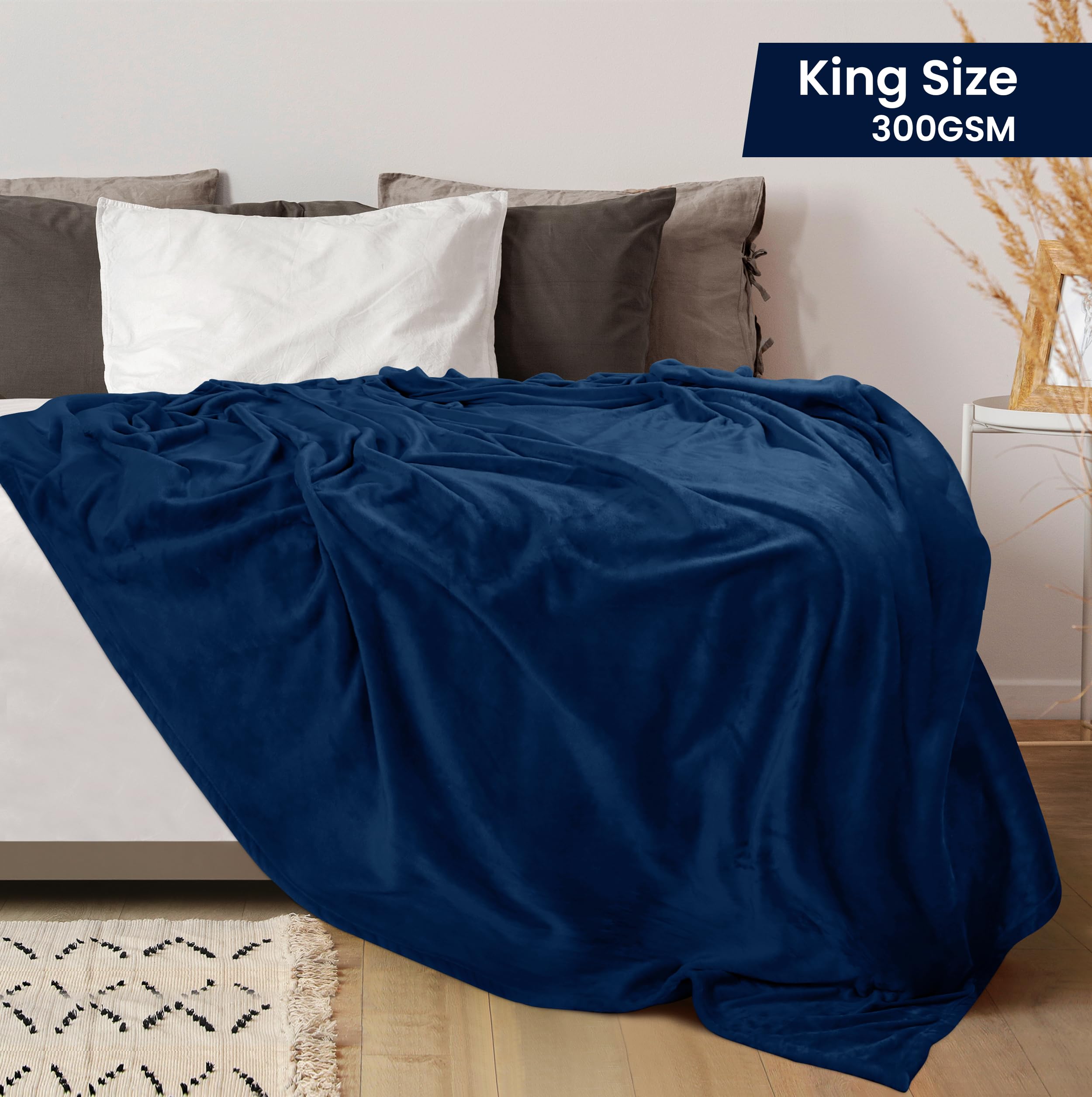 Foto 3 pulgar | Cama Polar Blanket Utopia, Tamaño King, Color Azul Marino, 300 G/m², Microfibra - Venta Internacional.