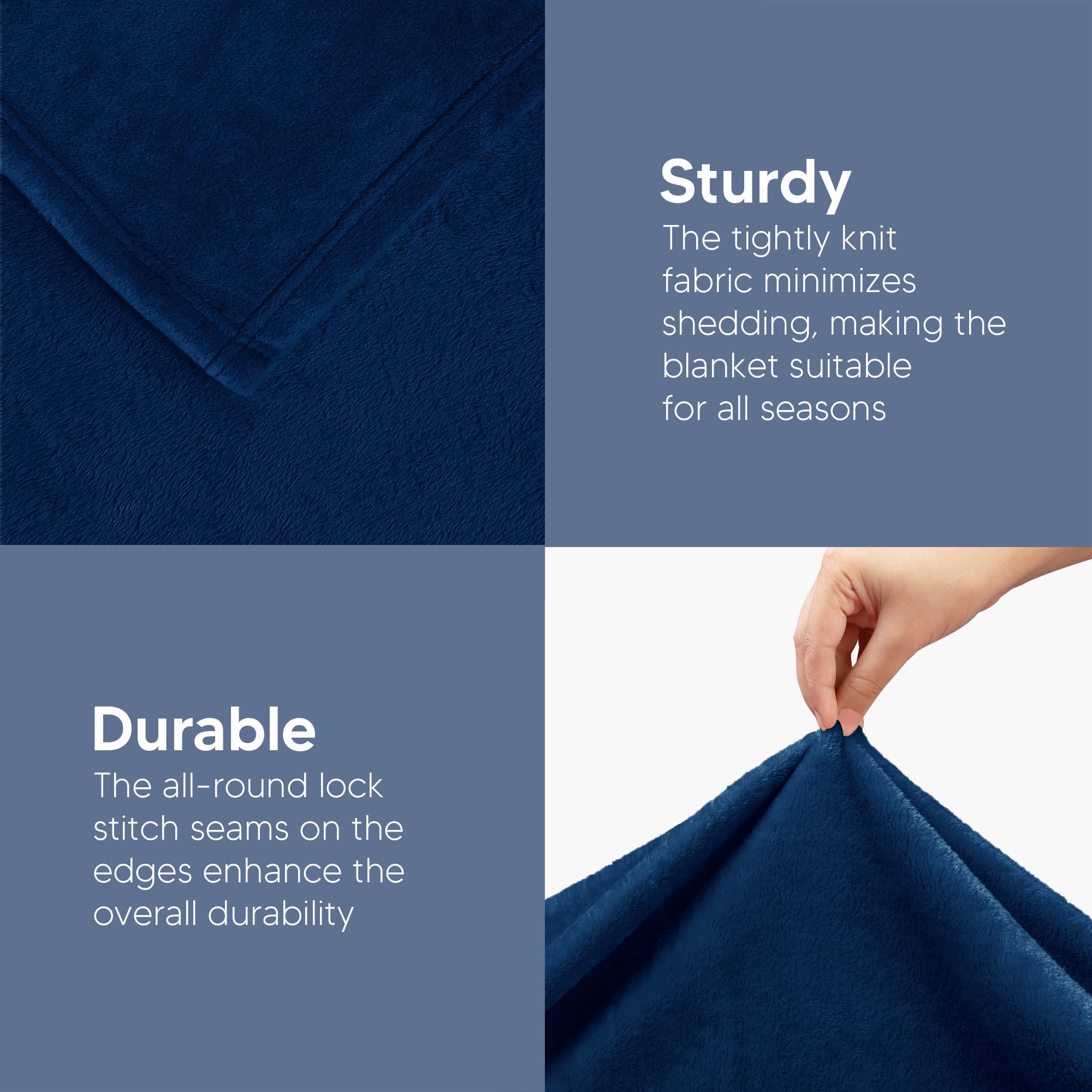 Foto 6 pulgar | Cama Polar Blanket Utopia, Tamaño King, Color Azul Marino, 300 G/m², Microfibra - Venta Internacional.