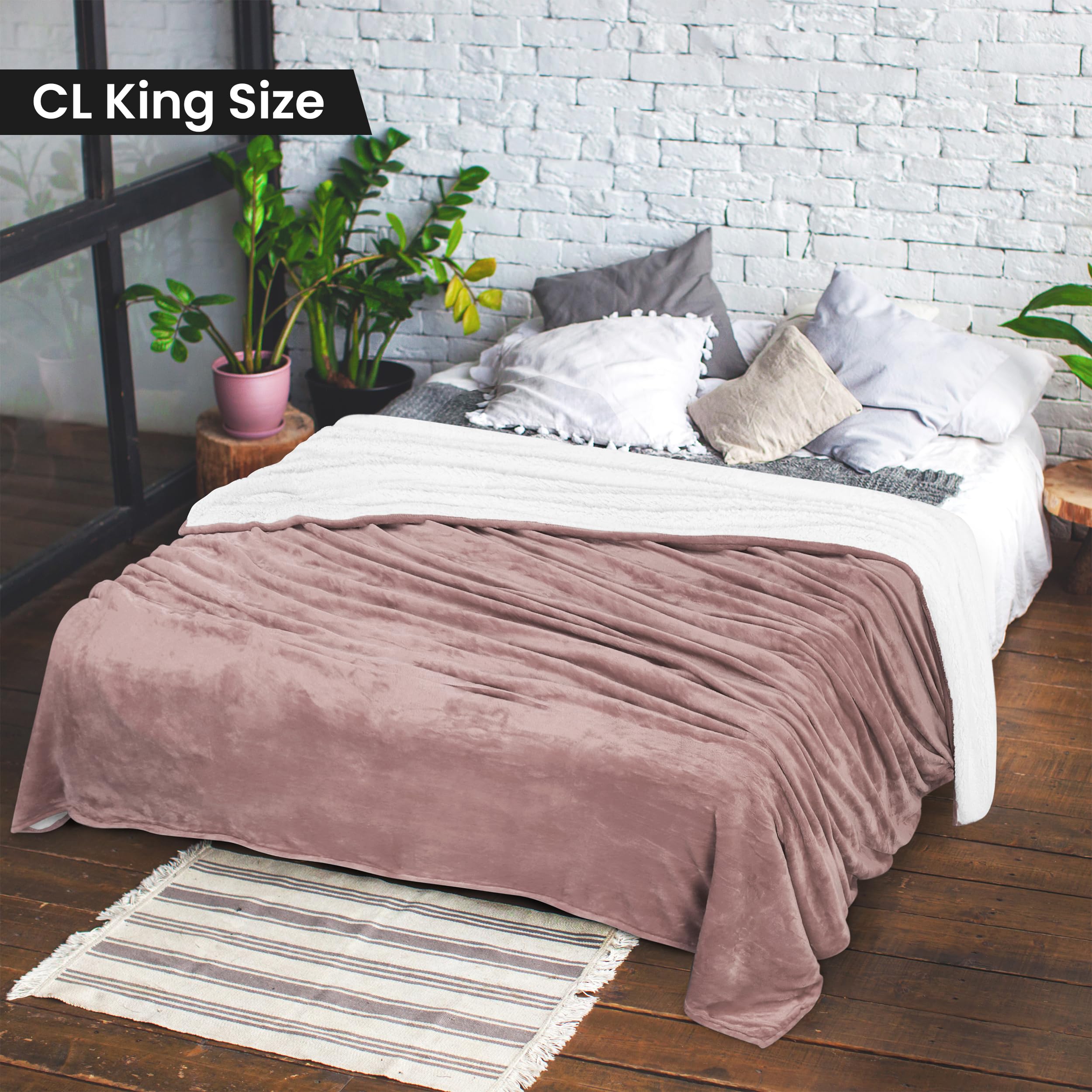 Foto 3 pulgar | Manta Utopia Bedding Sherpa California King Rosa - Venta Internacional.